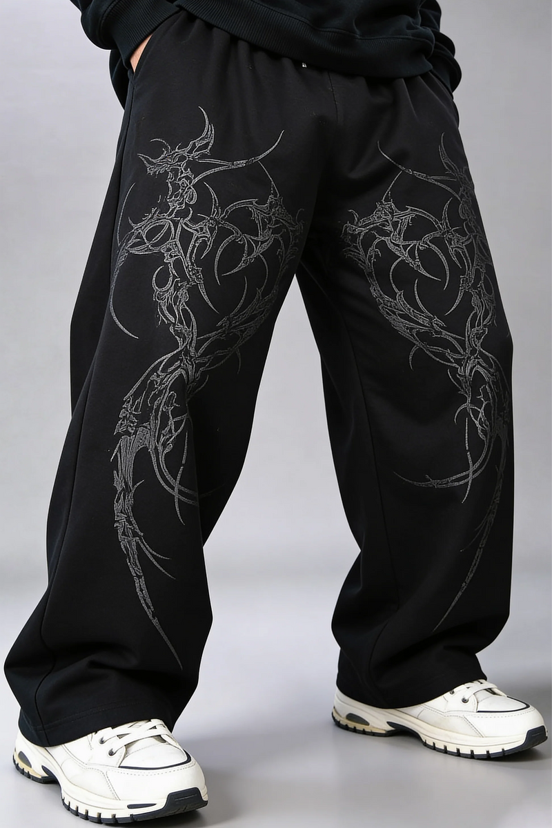 Premium Midnight cotton streetwear joggers
