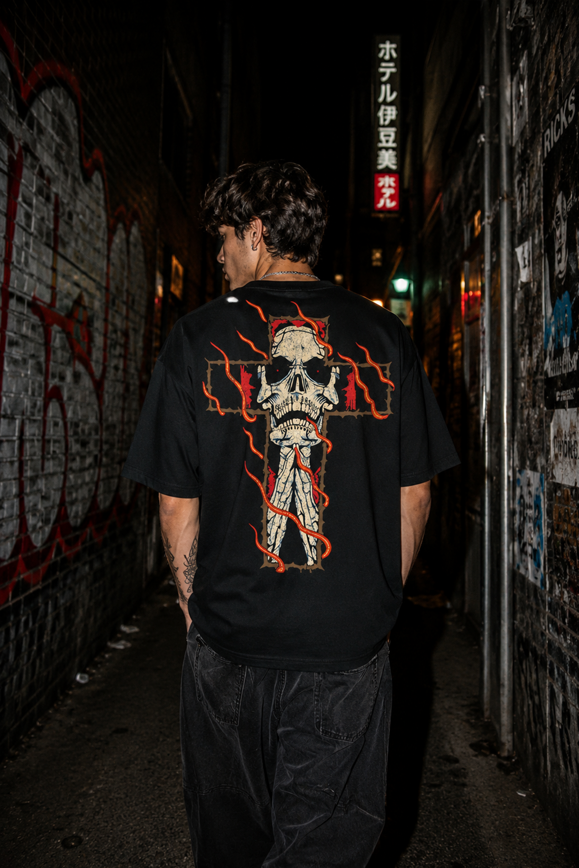 Blaze Cross unisex oversized graphic T-shirt for everyday wear