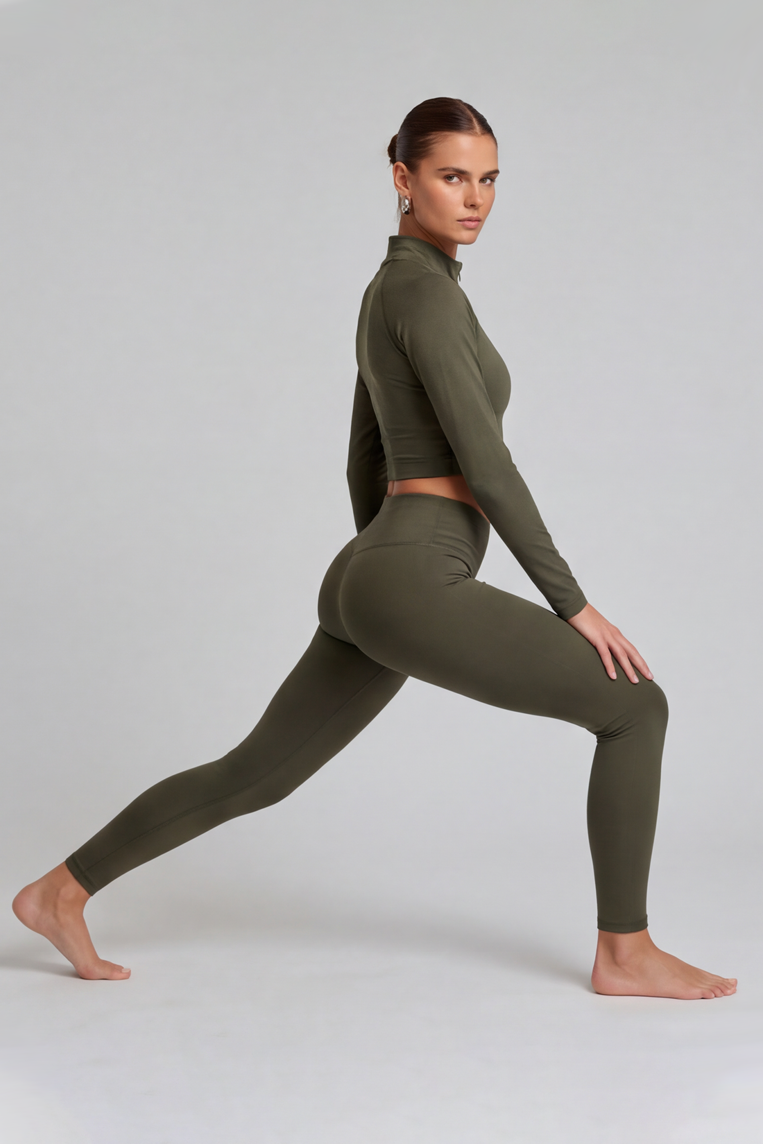 Image of Corefit Cropped Zipper - Olive