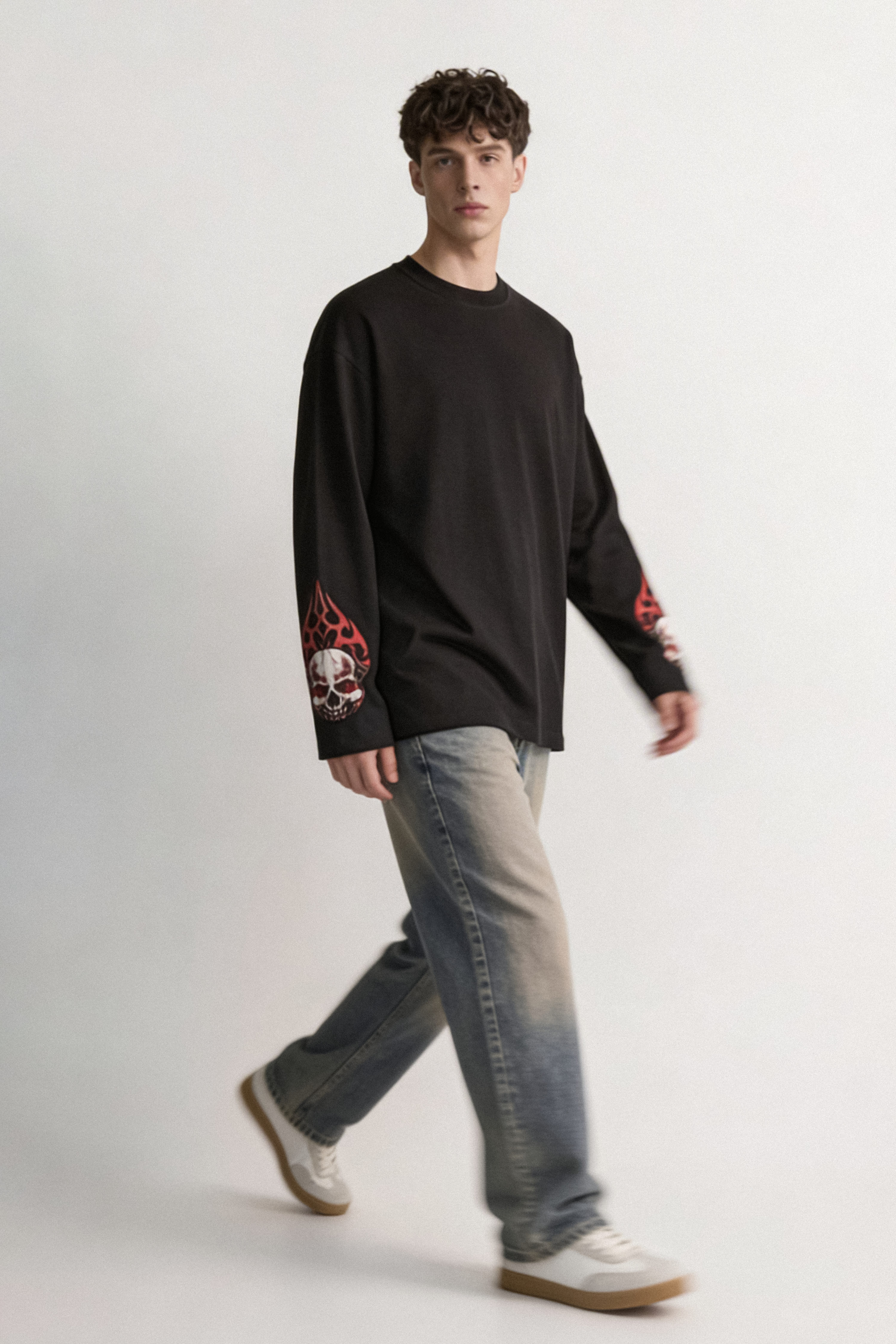 Image of Skull Matrix Unisex Oversized Full Sleeve Tshirt