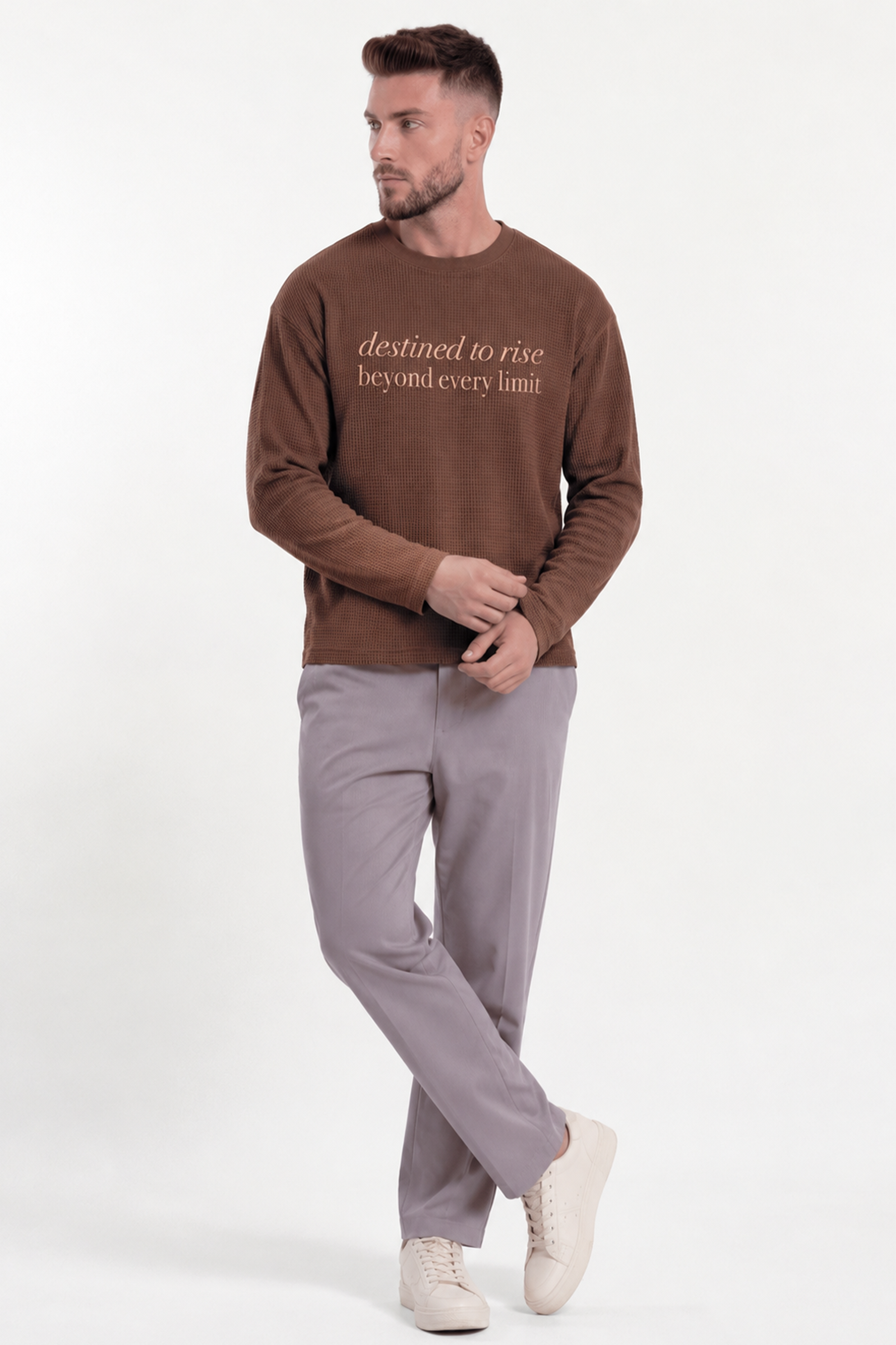 Image of Cosmic  Waffle Tshirt - Camel Brown