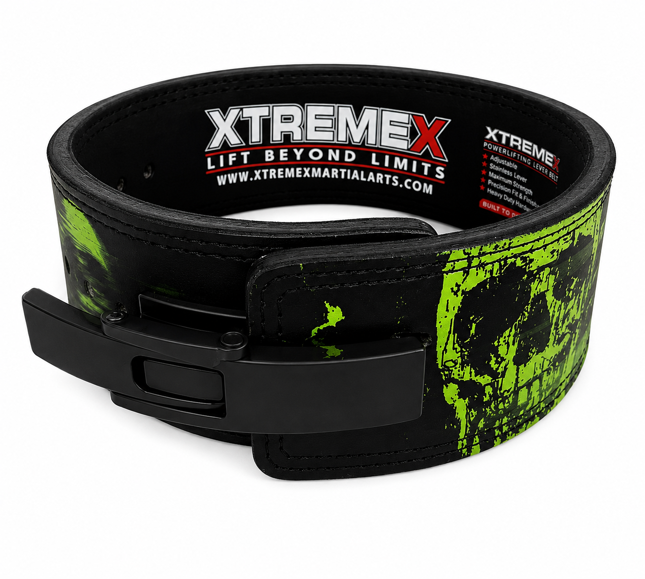 XTREMEX Powerlifting 13MM Lever Belt Green Reaper | Lever Belt