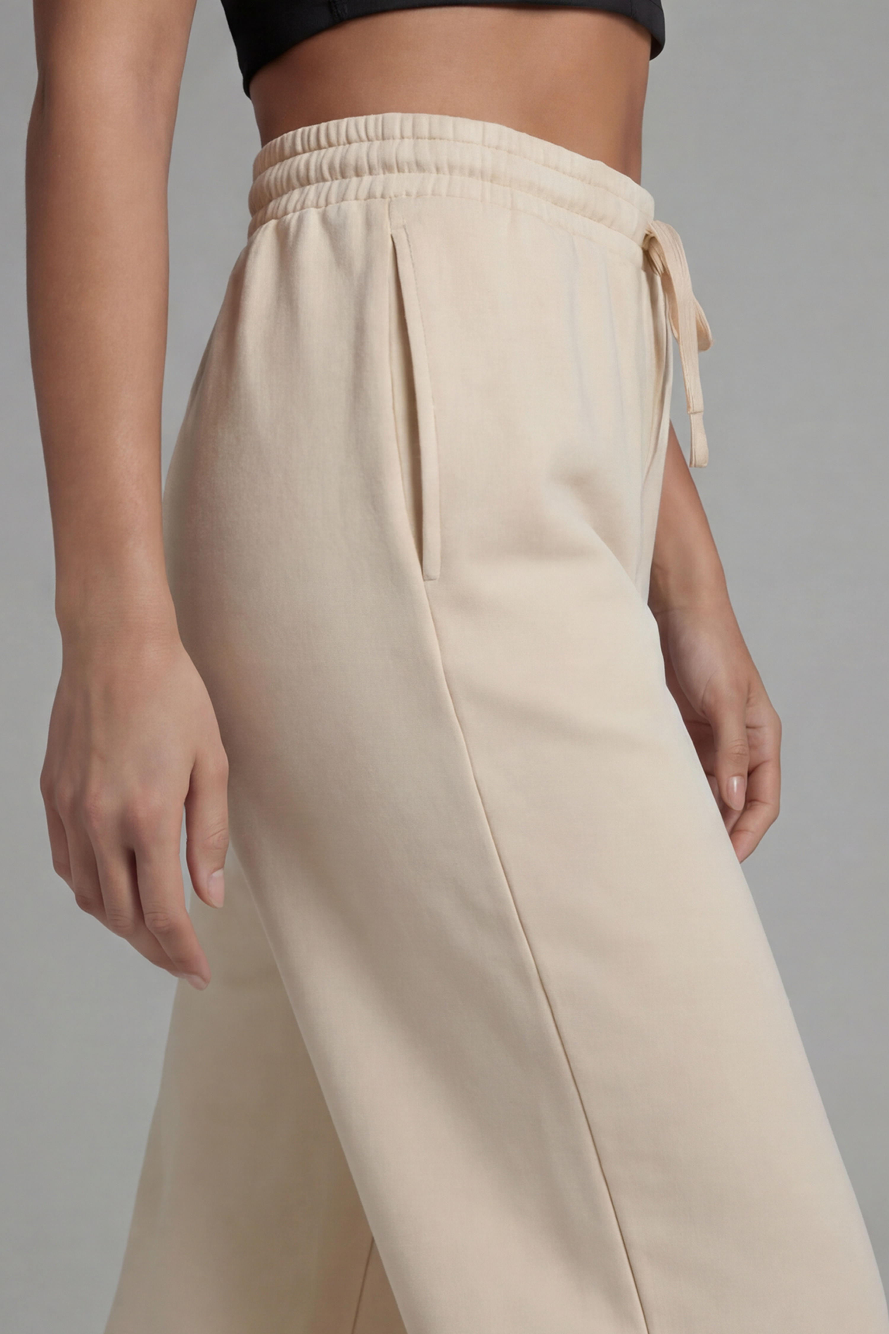 Image of Everyday Flared Pants Beige for fitness and casual styling