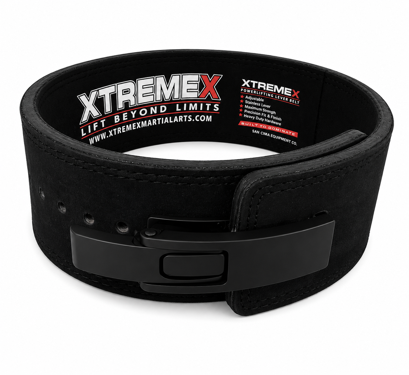 XTREMEX POWERLIFTING 13MM LEVER BELT - BLACK