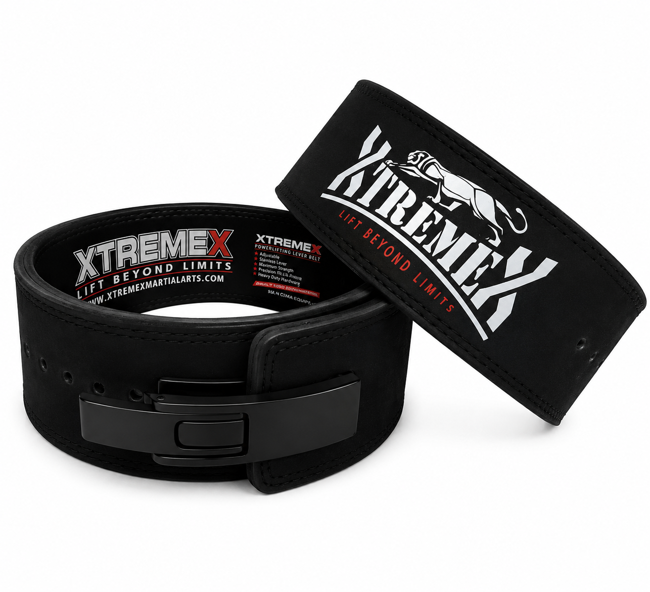 XTREMEX POWERLIFTING 13MM LEVER BELT - BLACK