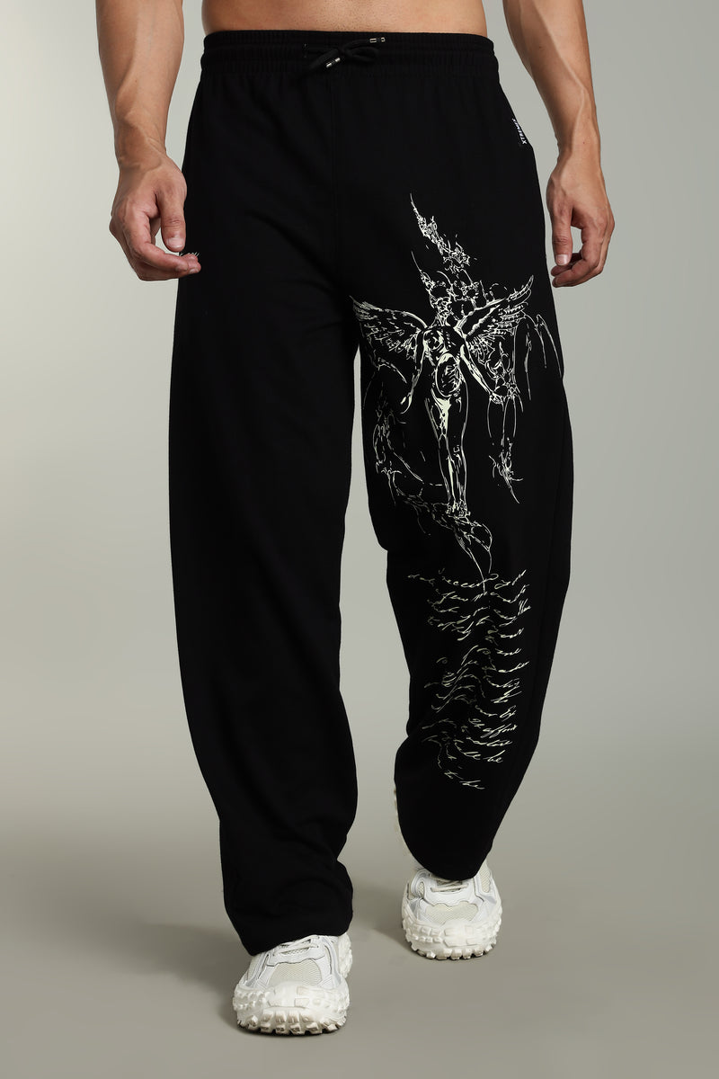 Divine Black premium cotton unisex joggers with comfort
