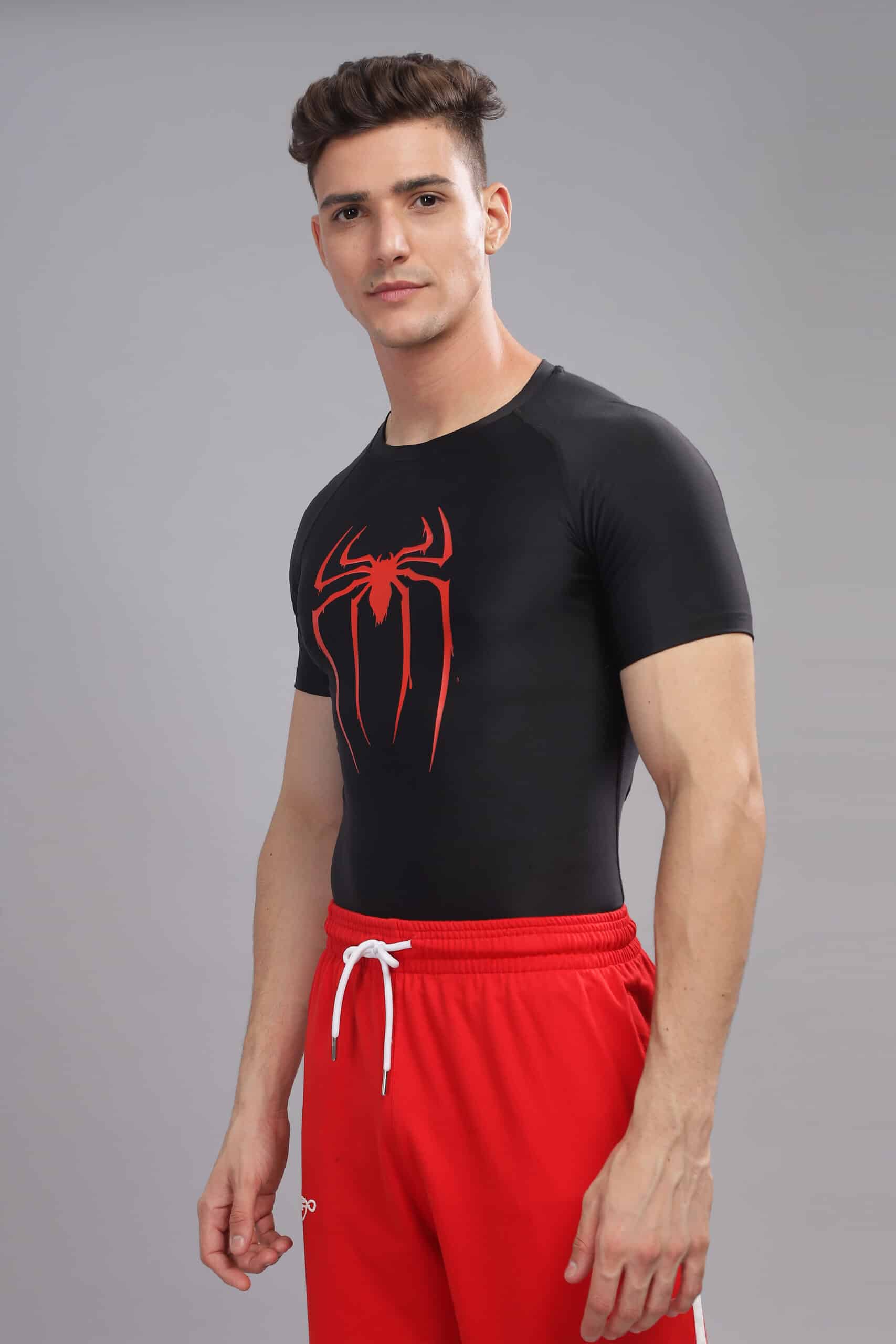 Image of Spider Compression Tshirt Half Sleeve