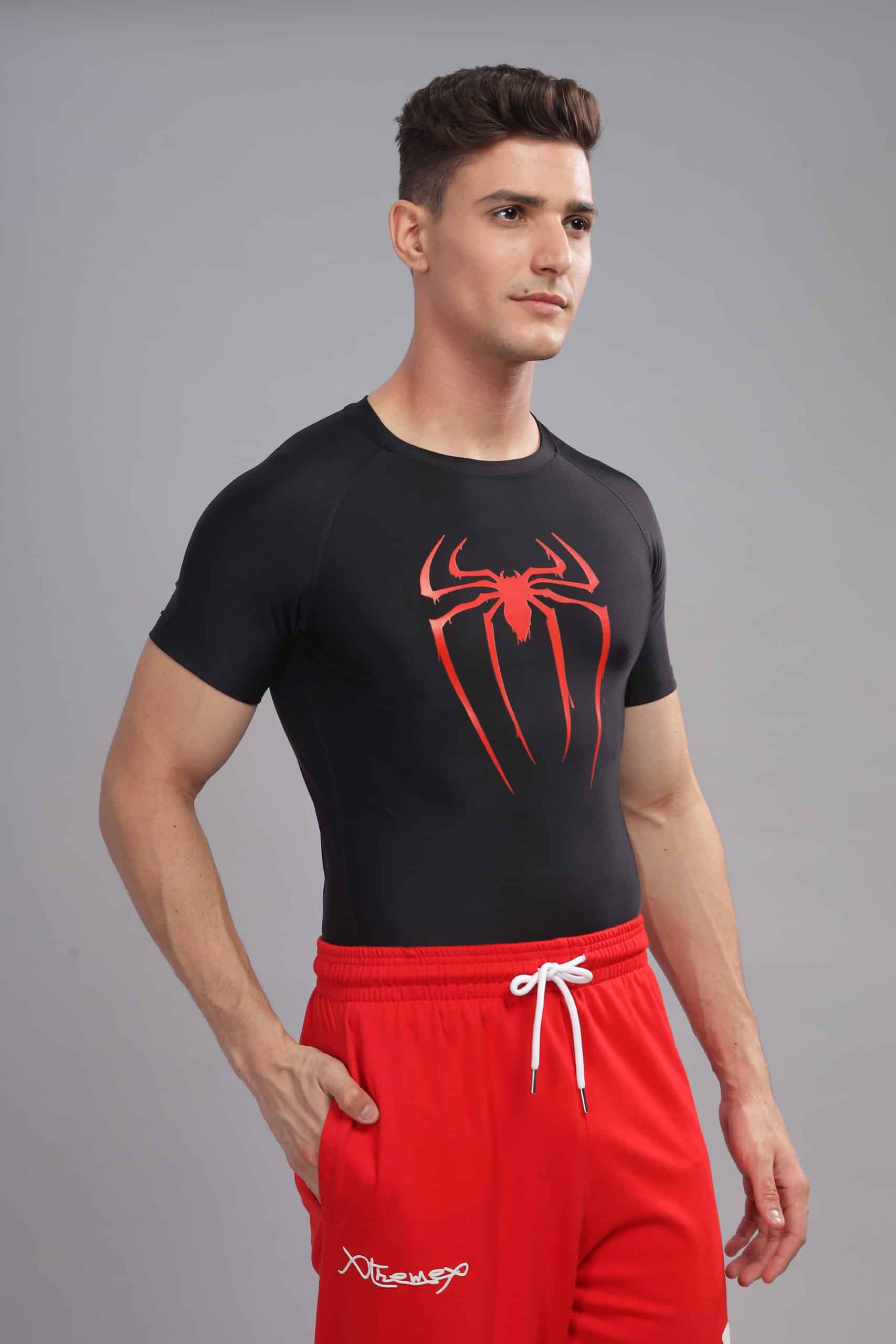 Image of Spider Compression Tshirt Half Sleeve