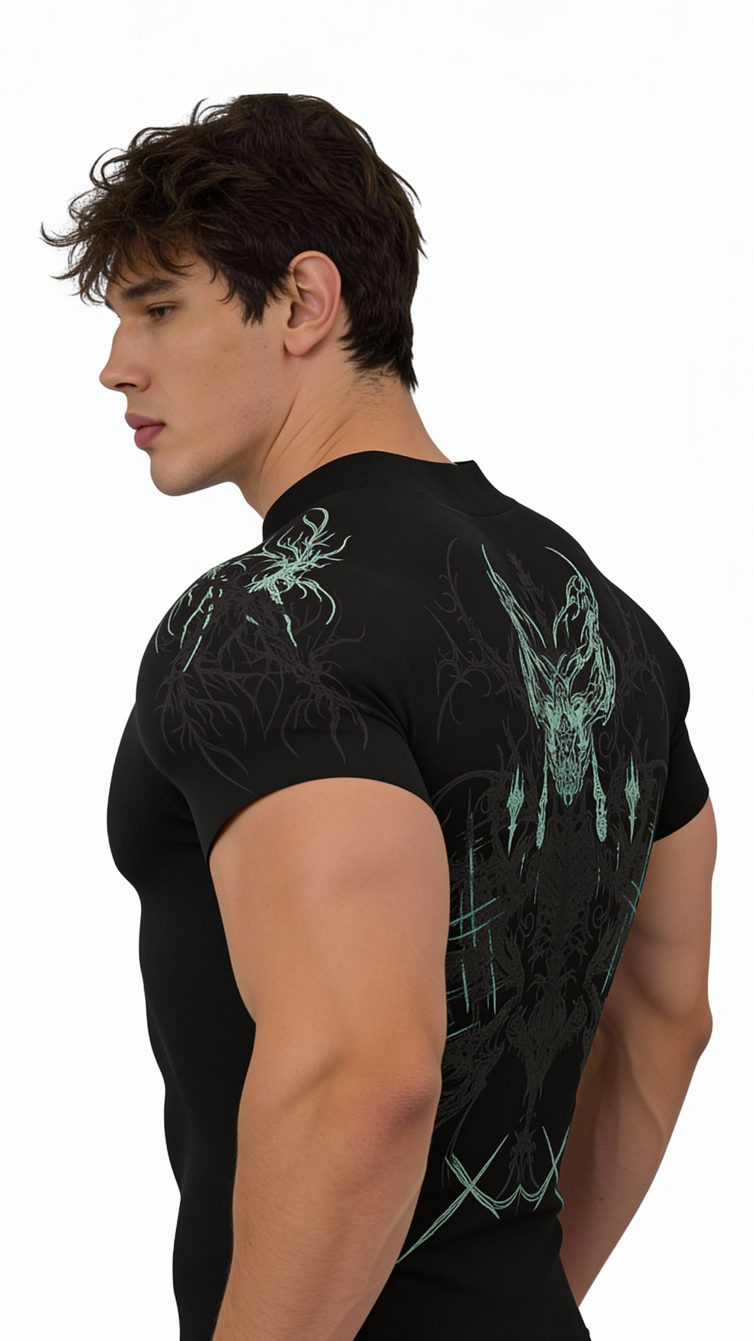 Image of Prime Arc Zip Compression Tshirt Half Sleeve - Green/Black