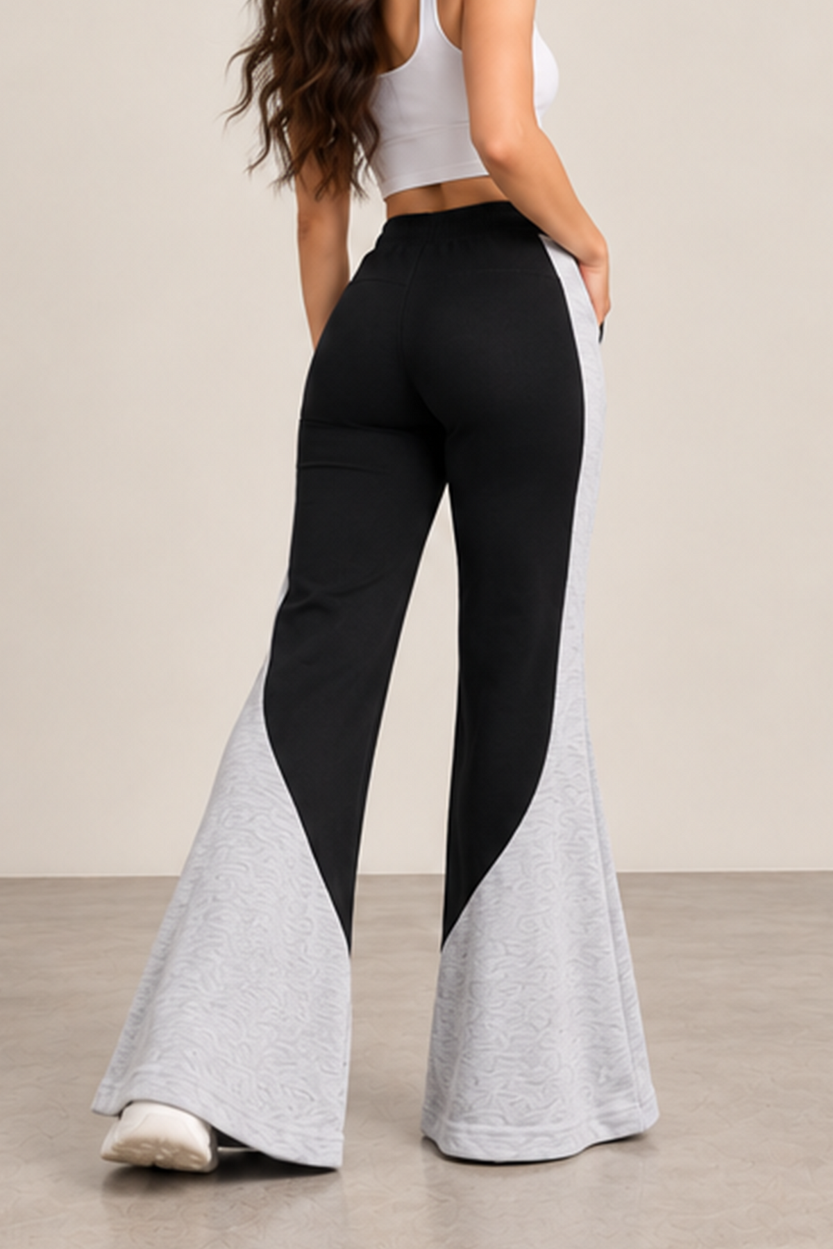 Two-Tone Flared Pants