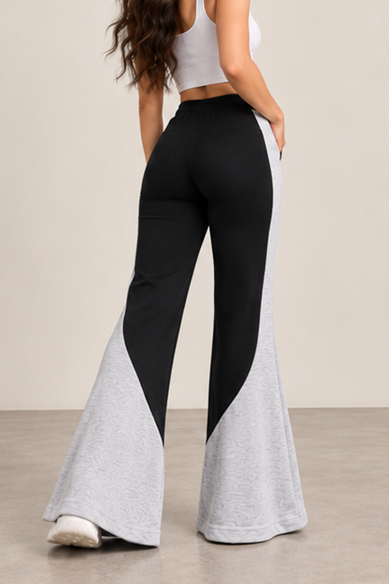 Two-Tone Flared Pants