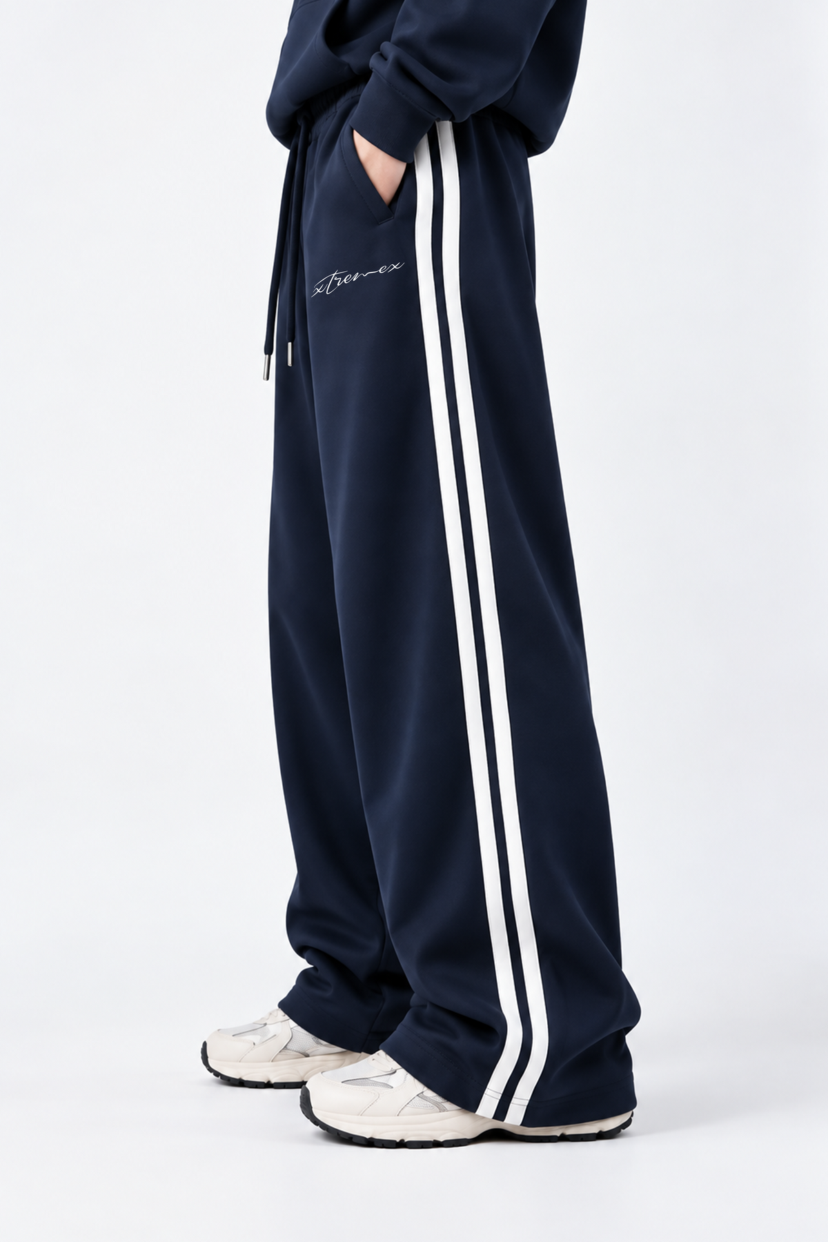 Classic Stripe Joggers - Navy Blue
