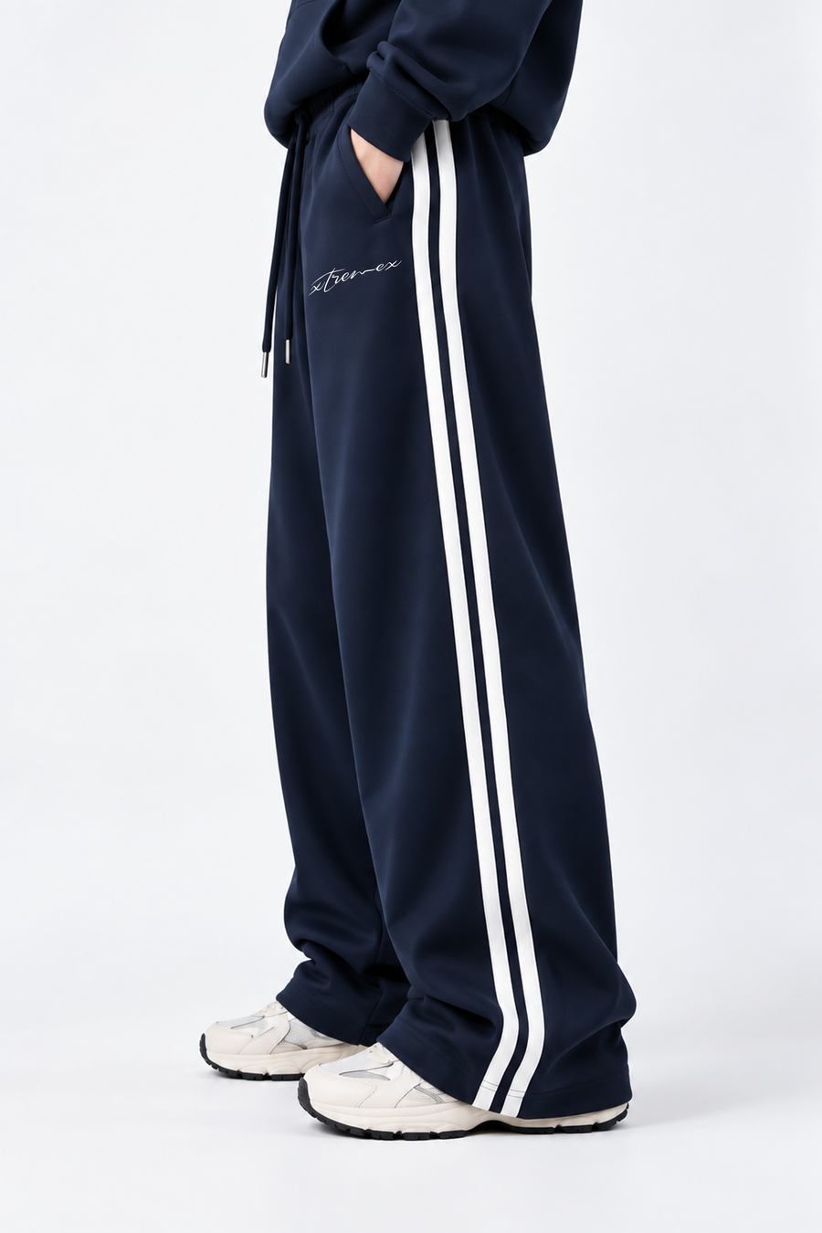 Classic Stripe Joggers - Navy Blue