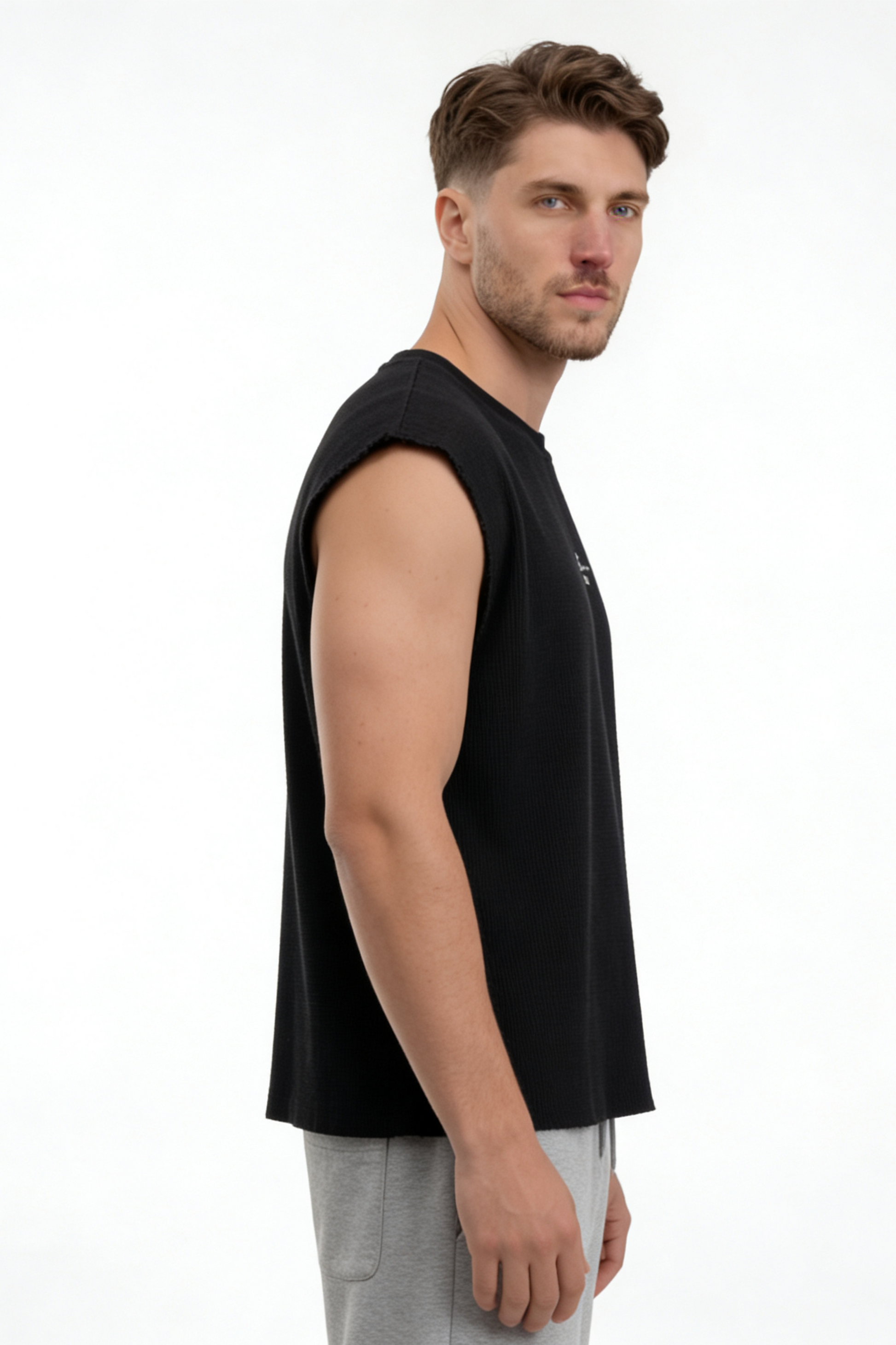 Waffle Tank - Black