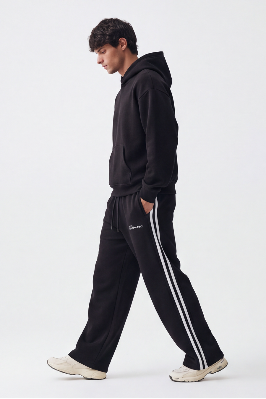 Classic Stripe Joggers - Black
