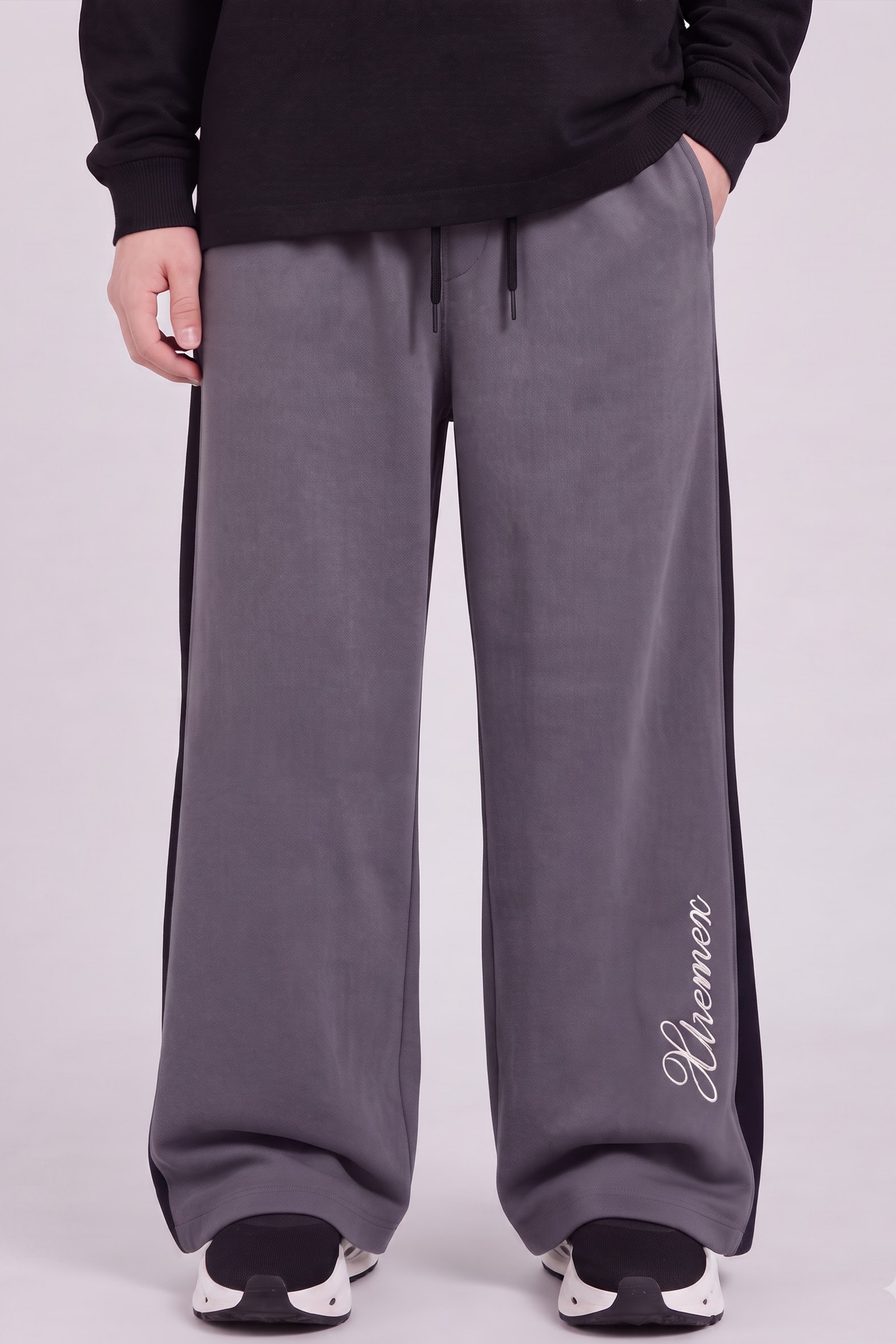 Contrast Stripe Joggers - Gray