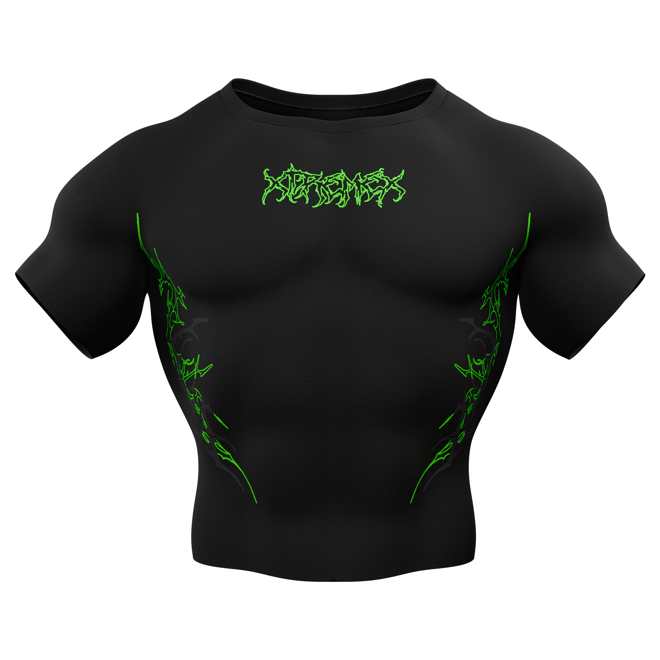 Image of Green Fury Compression Tshirt Half Sleeve