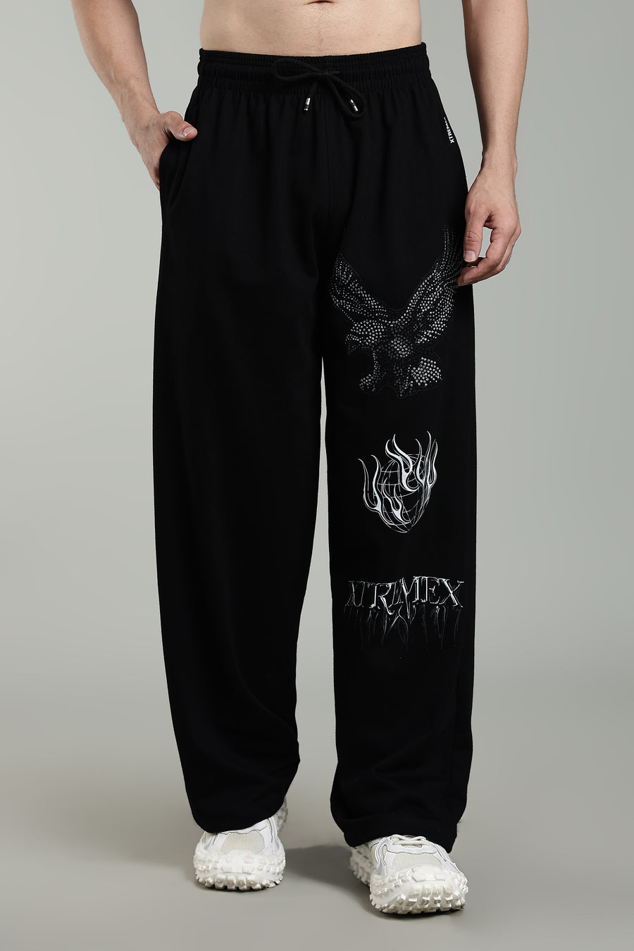 Rise High unisex track pants with relaxed fit
