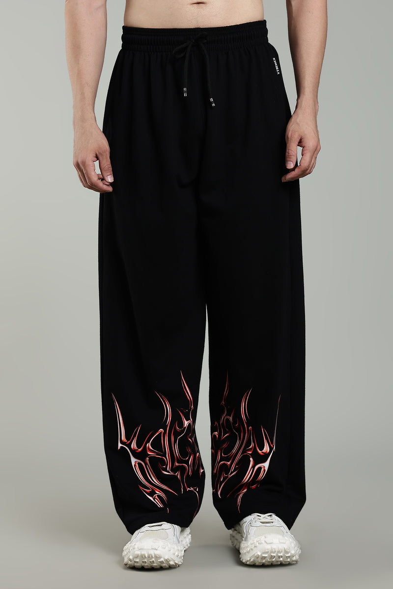 Men's oversized sweatpants with flame graphic detailing ifm