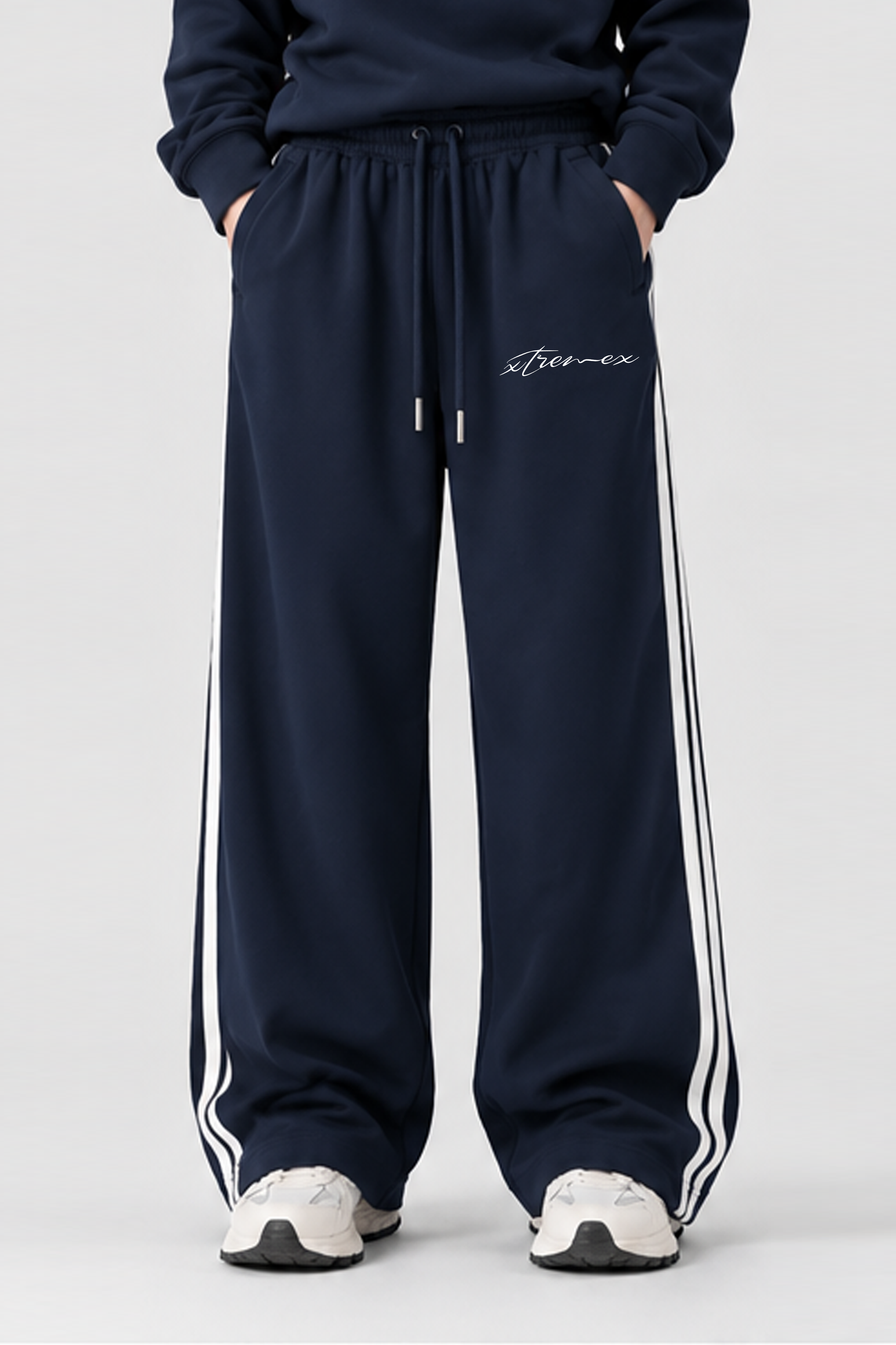 Image of Classic Stripe Joggers - Navy Blue