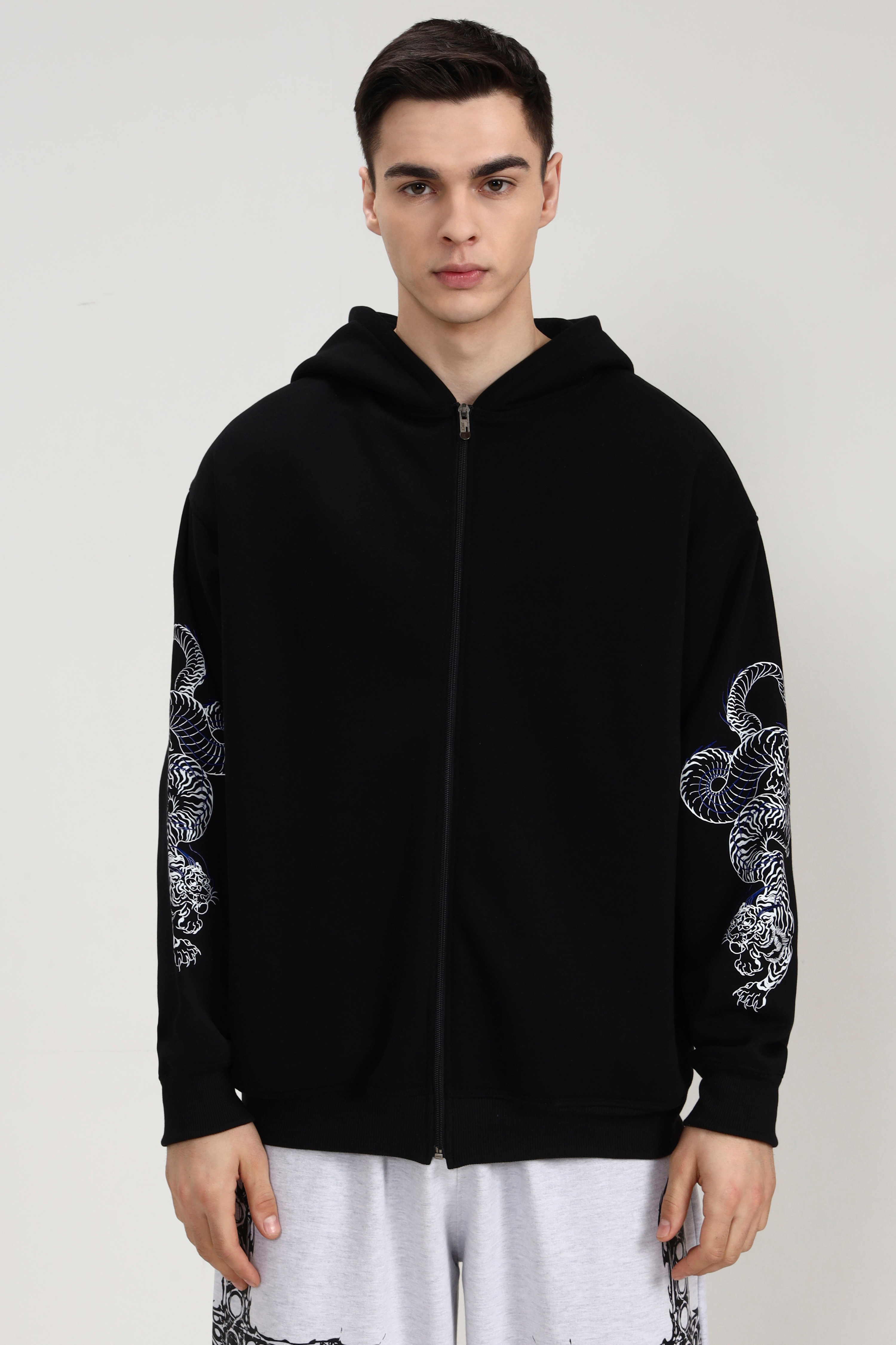 Image of Black Hunt Unisex Oversized Zipper Hoodie