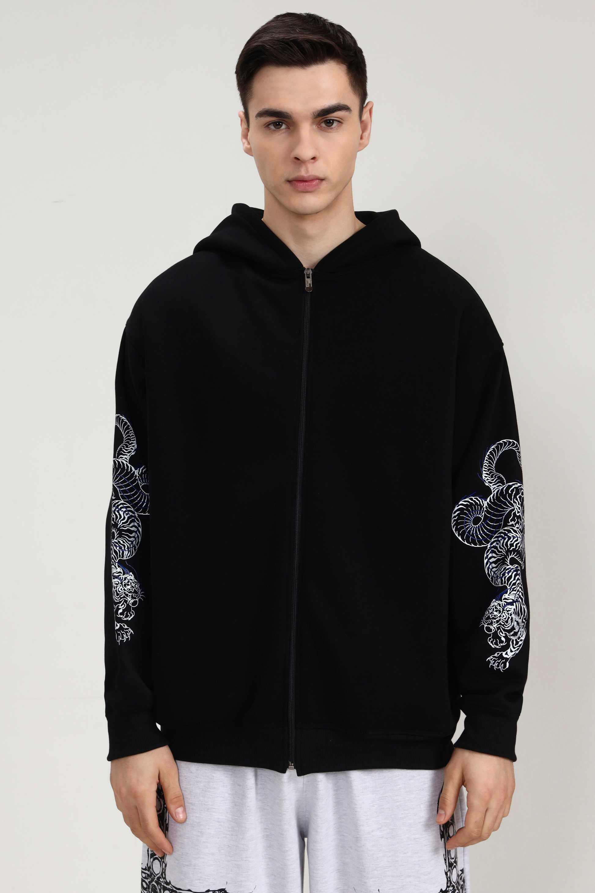 Black Hunt Unisex Oversized Zipper Hoodie