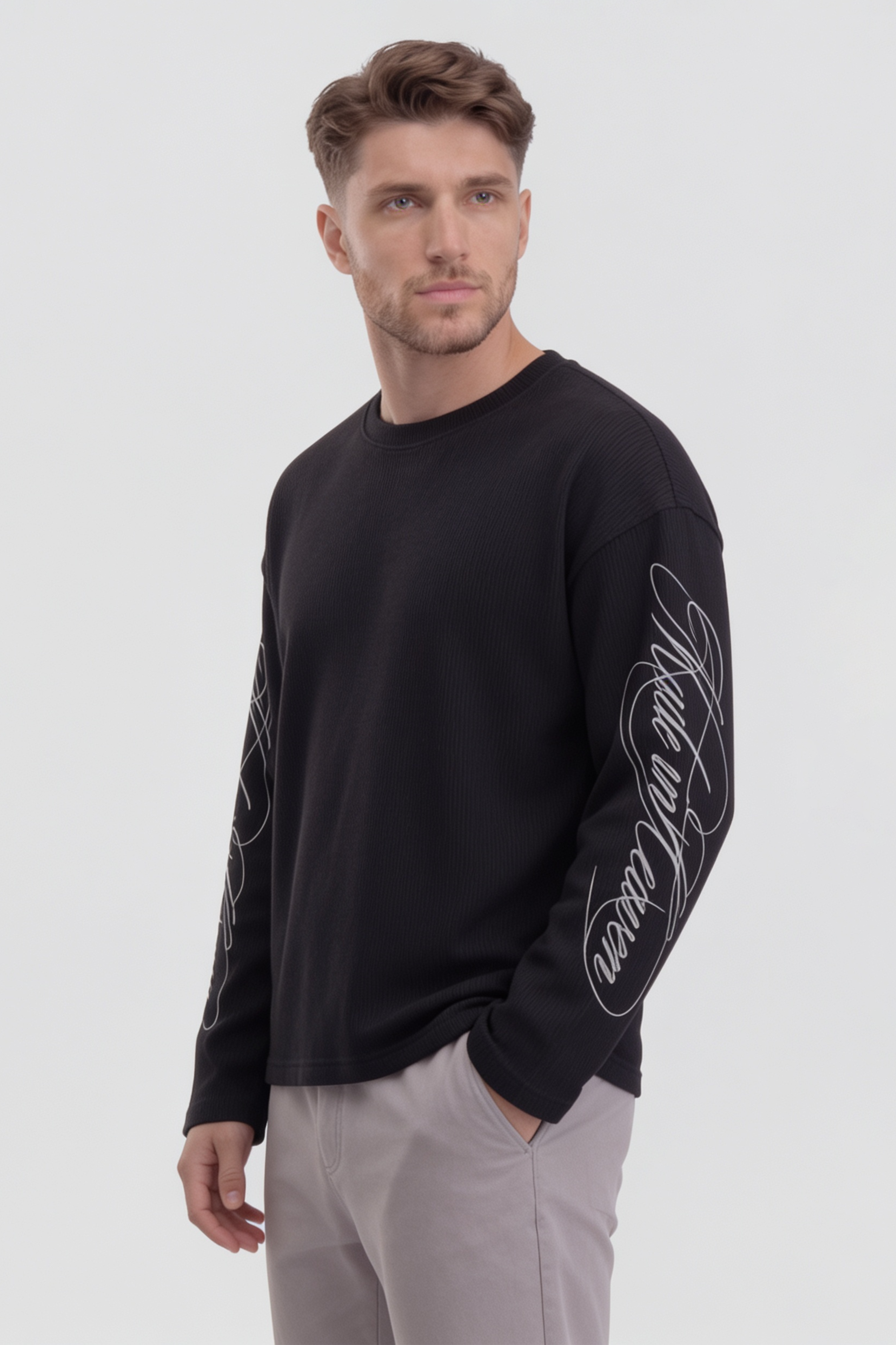 Image of Signature Waffle Tshirt - Black