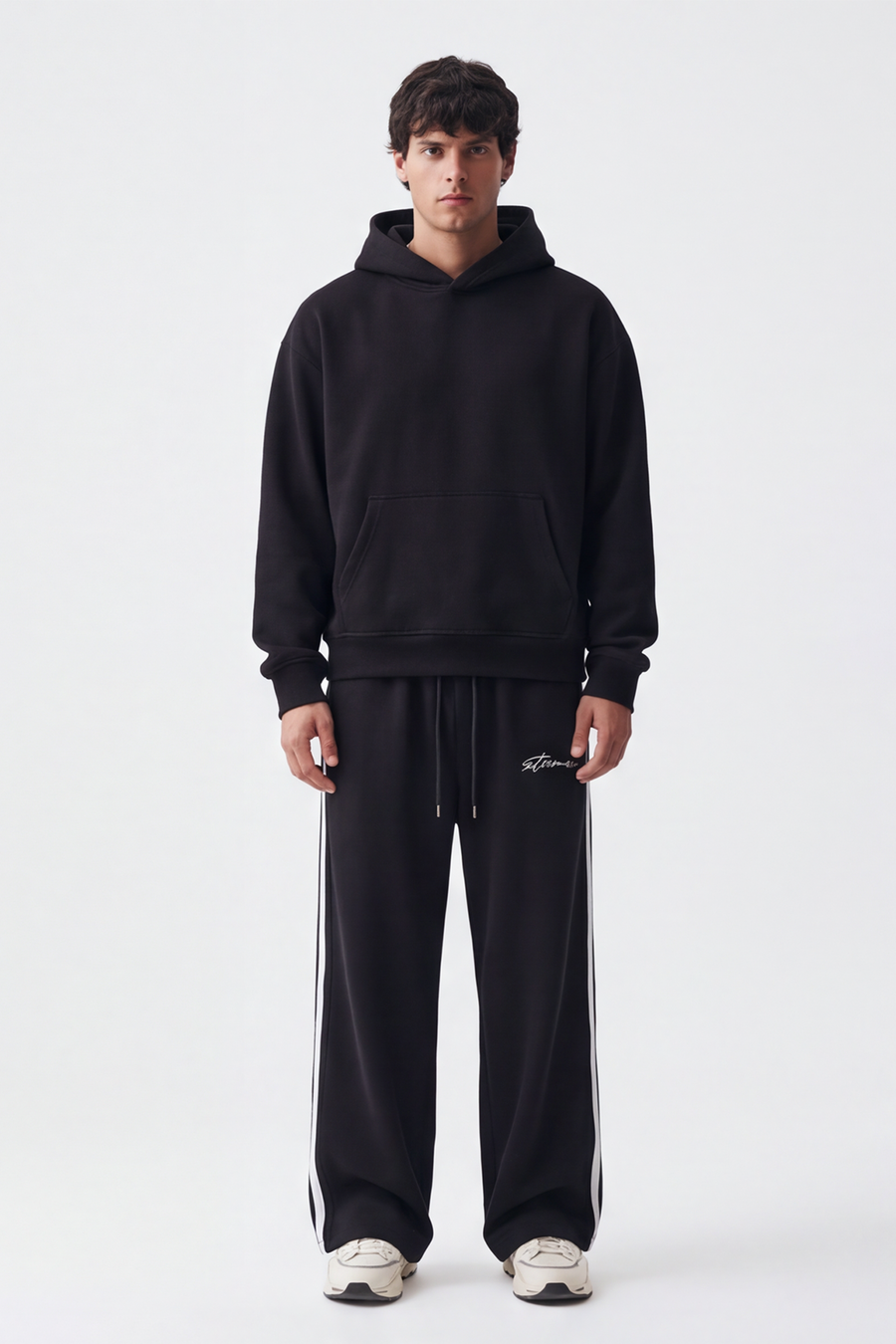 Classic Stripe Joggers - Black