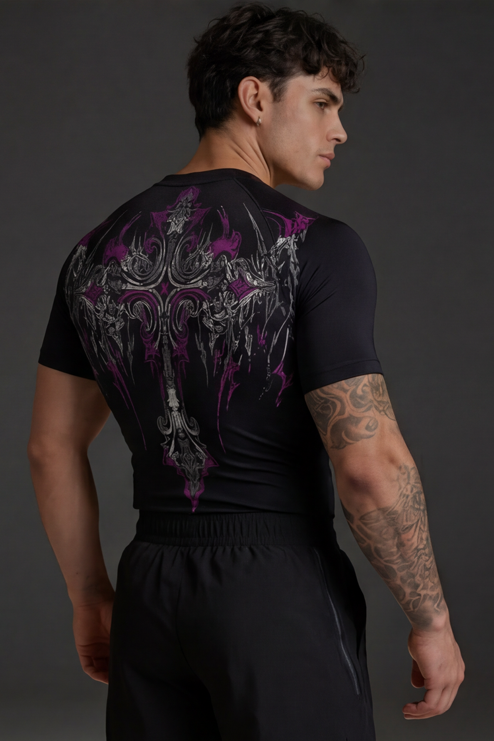Crossbane Half Sleeve Athletic Performance Compression Shirt
