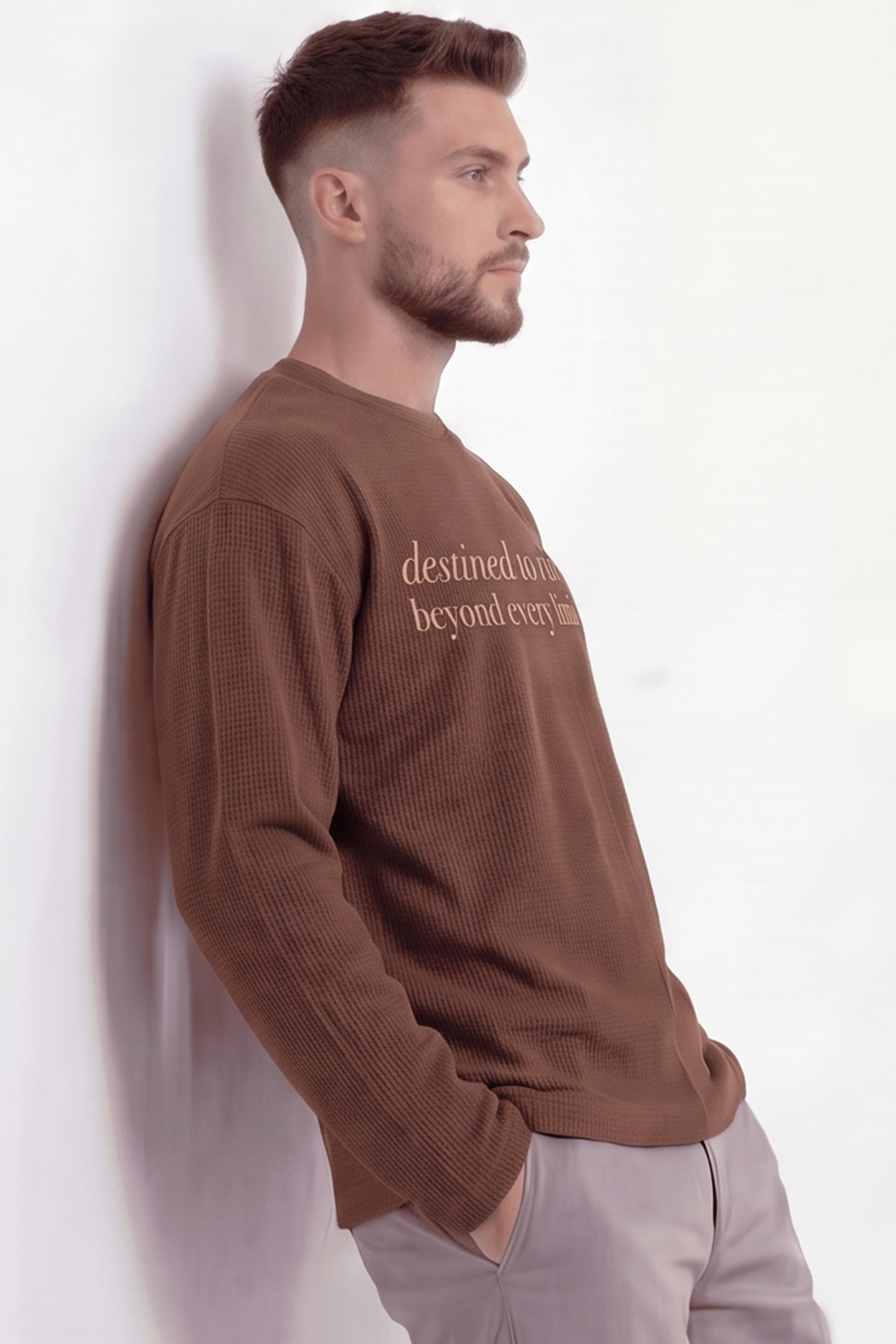 Cosmic  Waffle Tshirt - Camel Brown