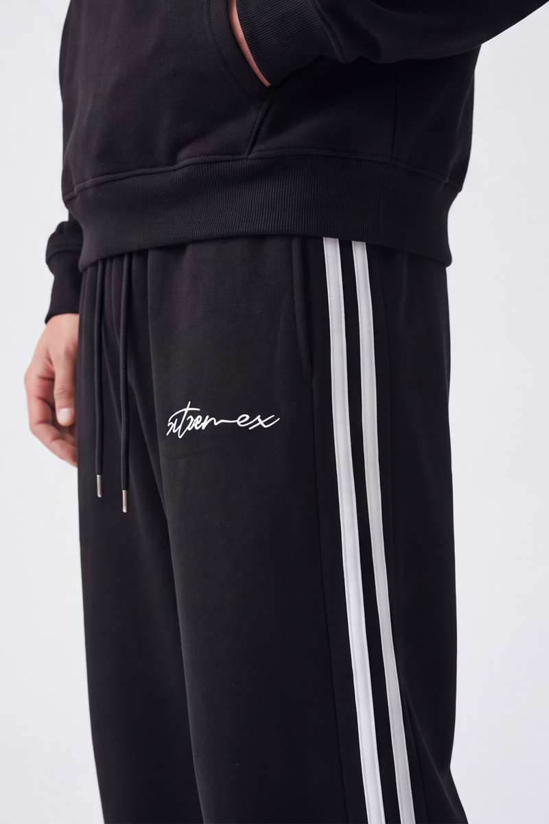 Classic Stripe Joggers - Black