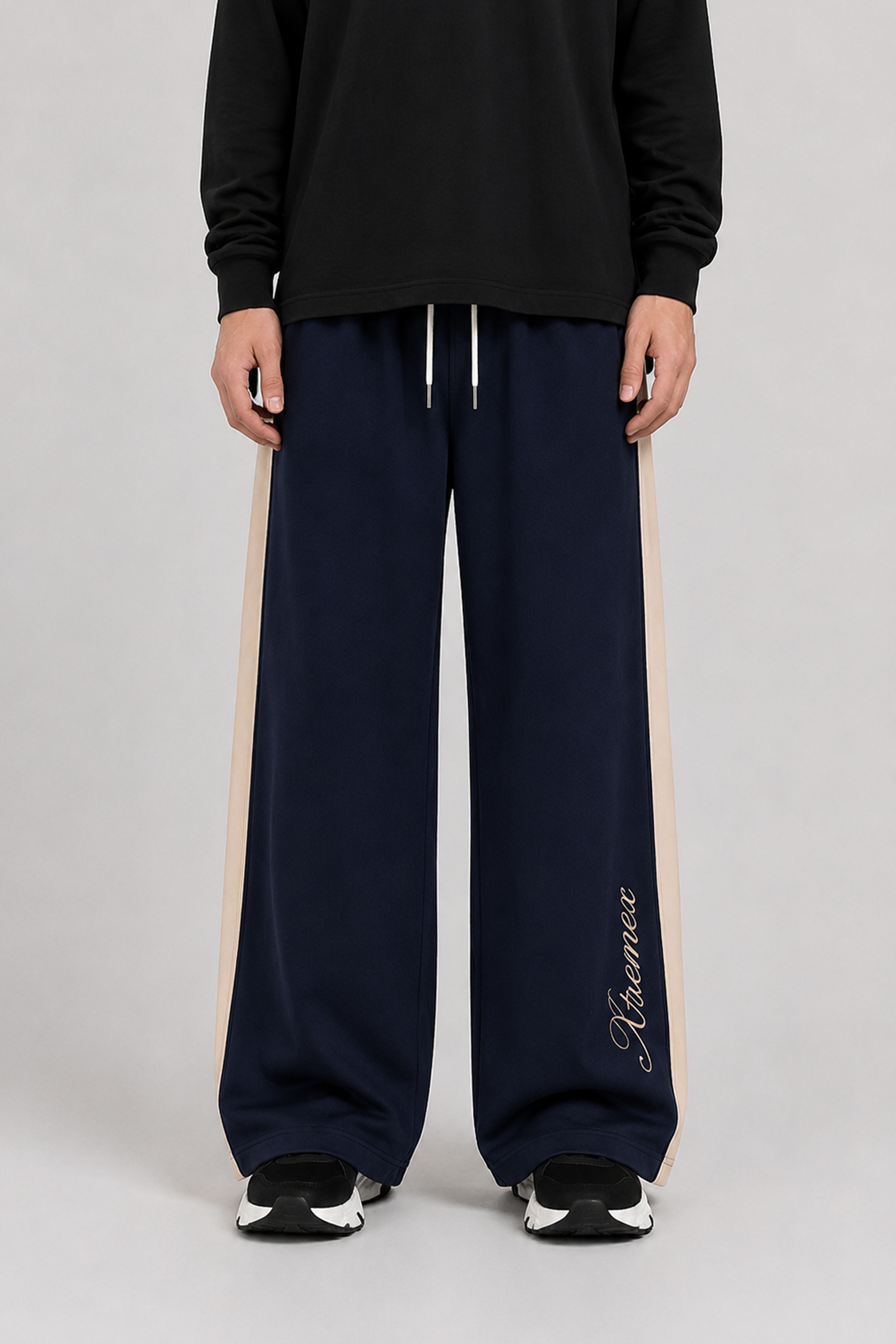 Image of Contrast Stripe Joggers - Navy