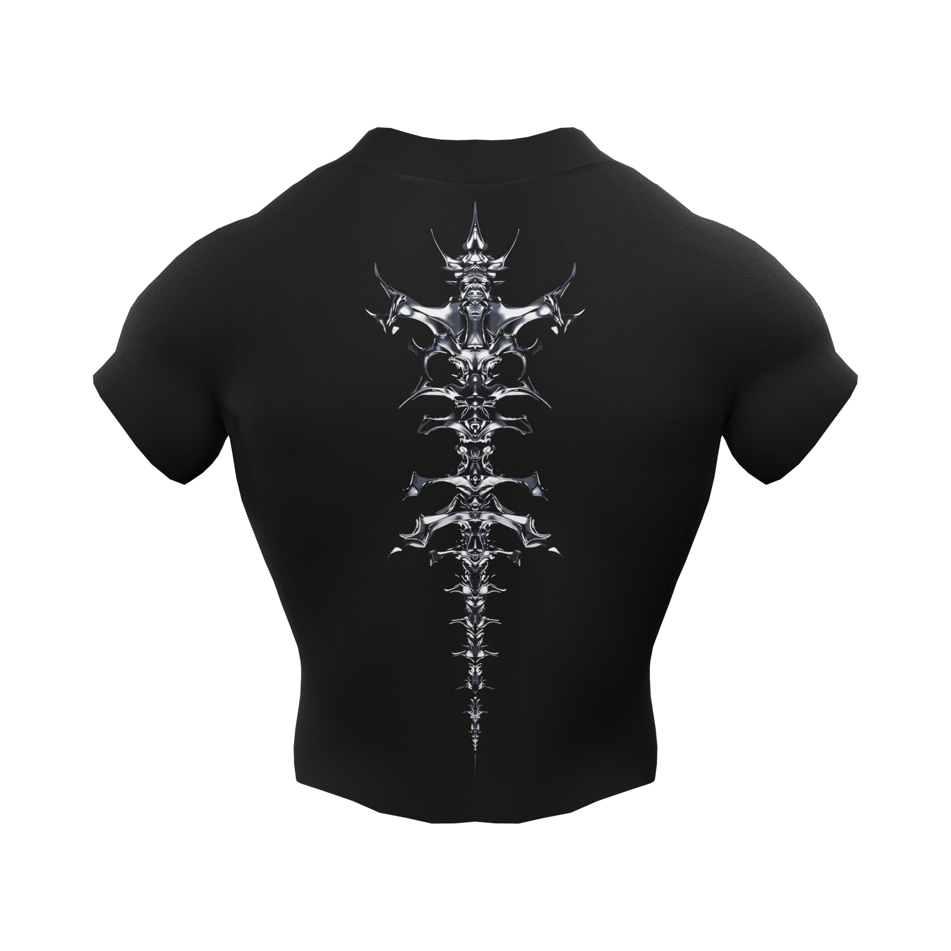 Chrome Zip Nylon Compression Tshirt Half Sleeve
