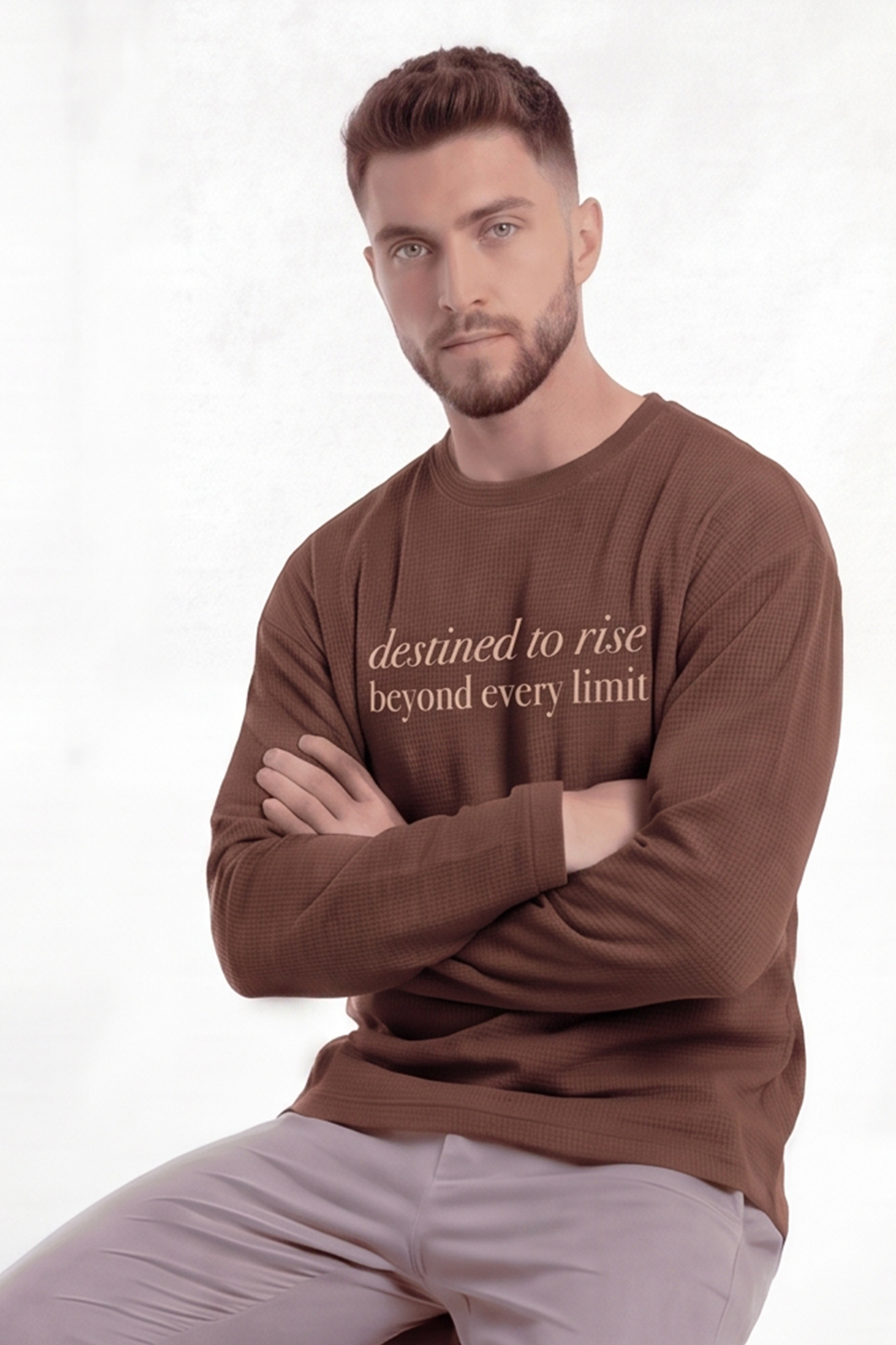 Cosmic  Waffle Tshirt - Camel Brown