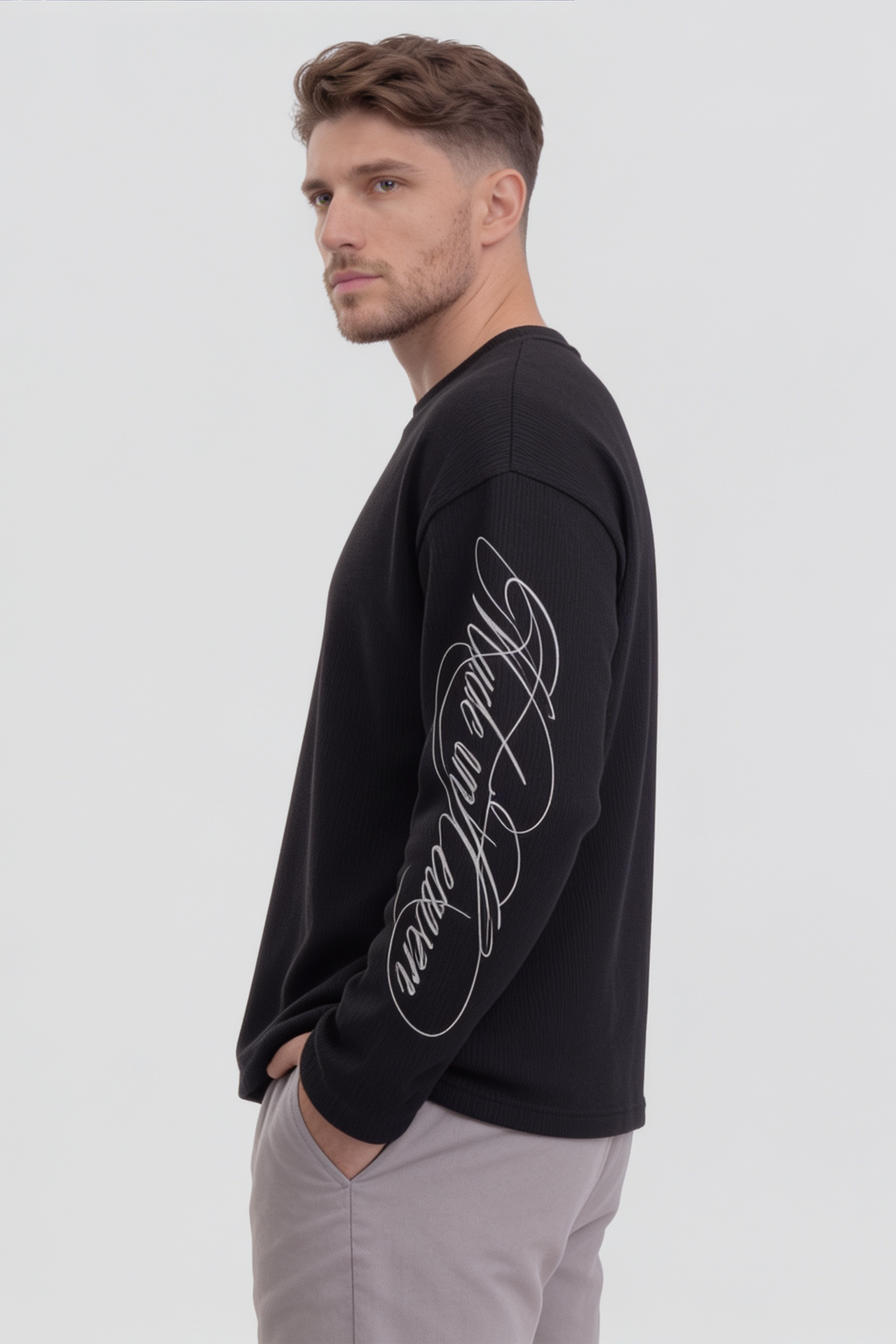 Image of Signature Waffle Tshirt - Black