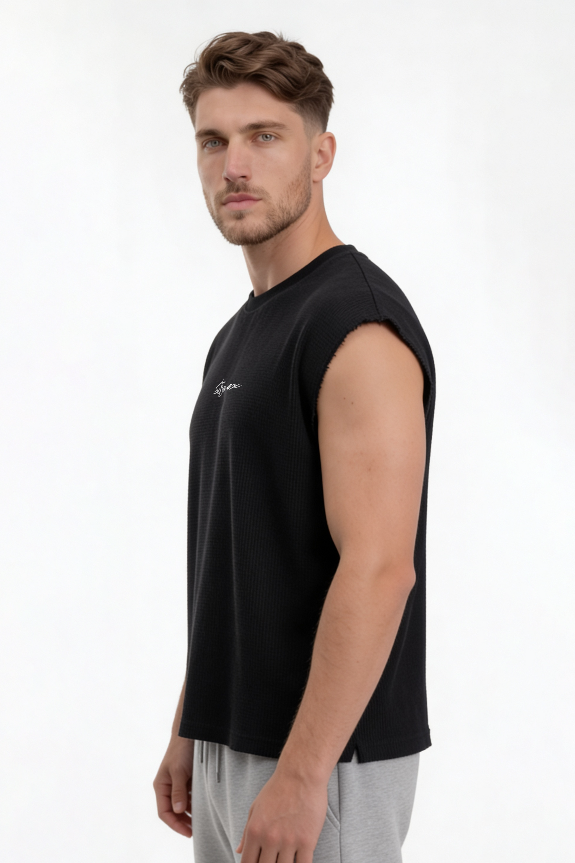 Waffle Tank - Black