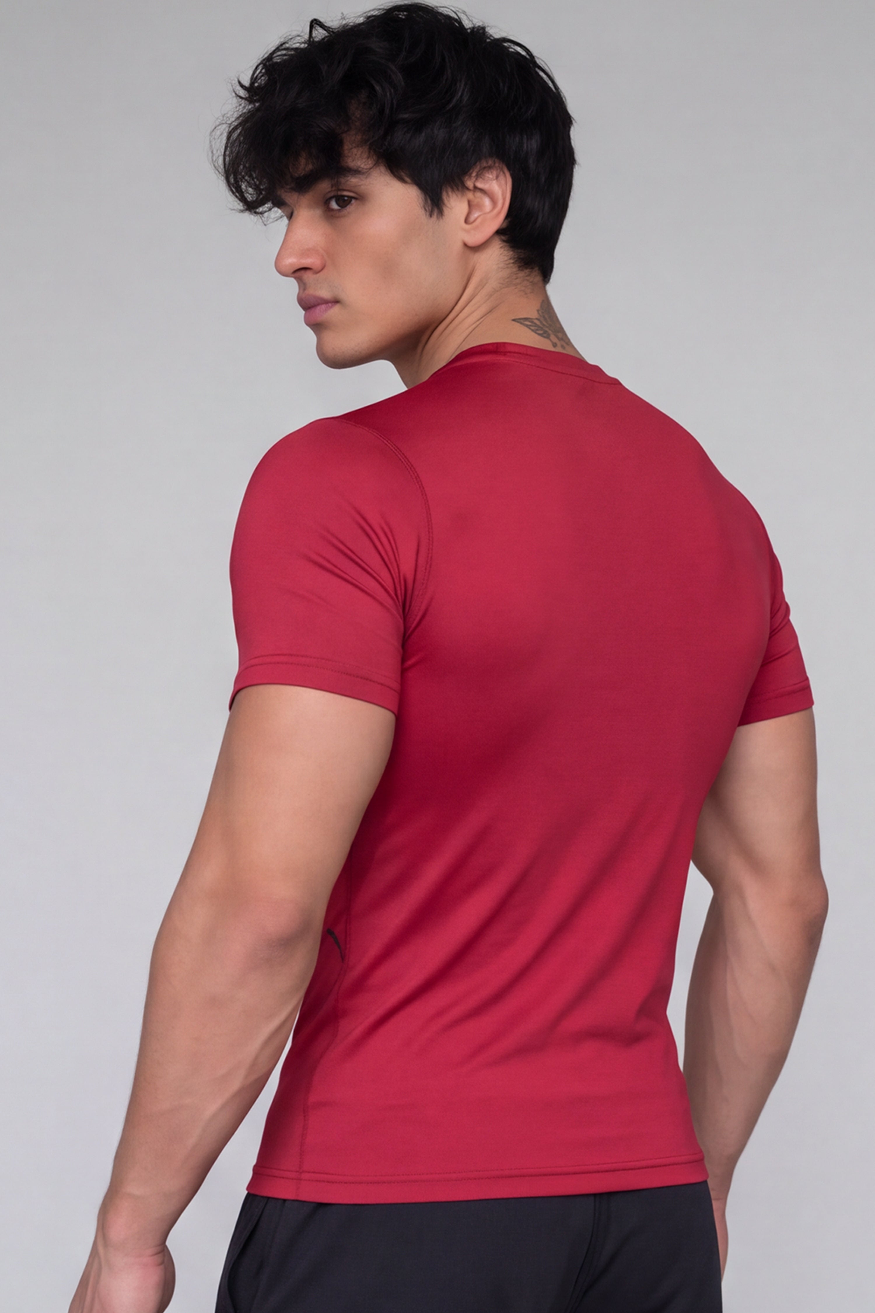 Image of EXO Compression T-Shirt Half sleeve -Red/Black