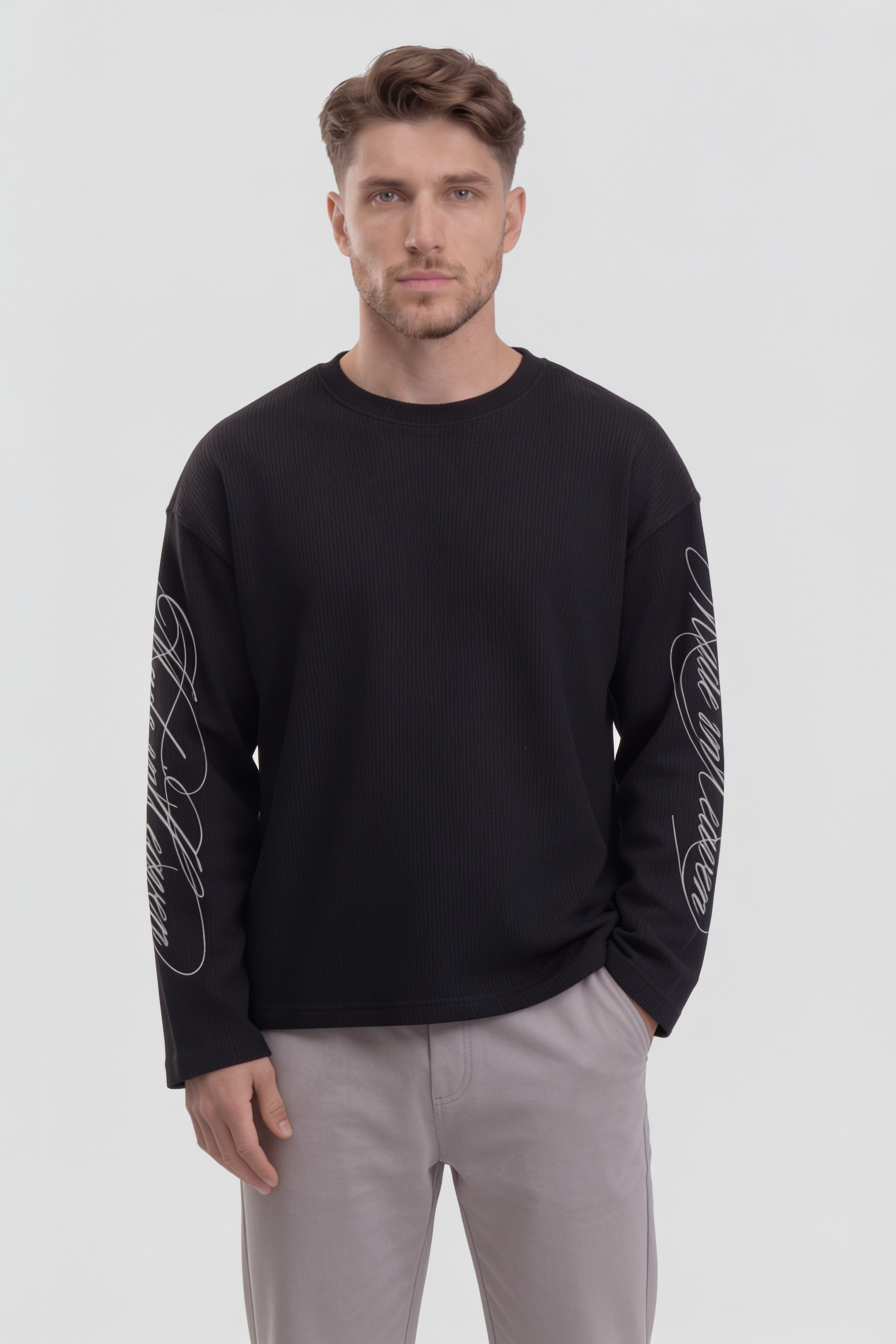 Image of Signature Waffle Tshirt - Black