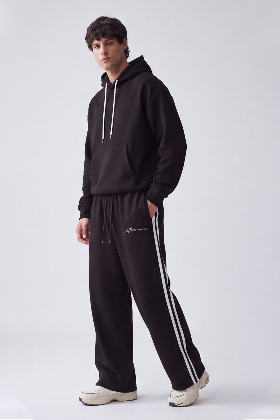 Classic Stripe Joggers - Black
