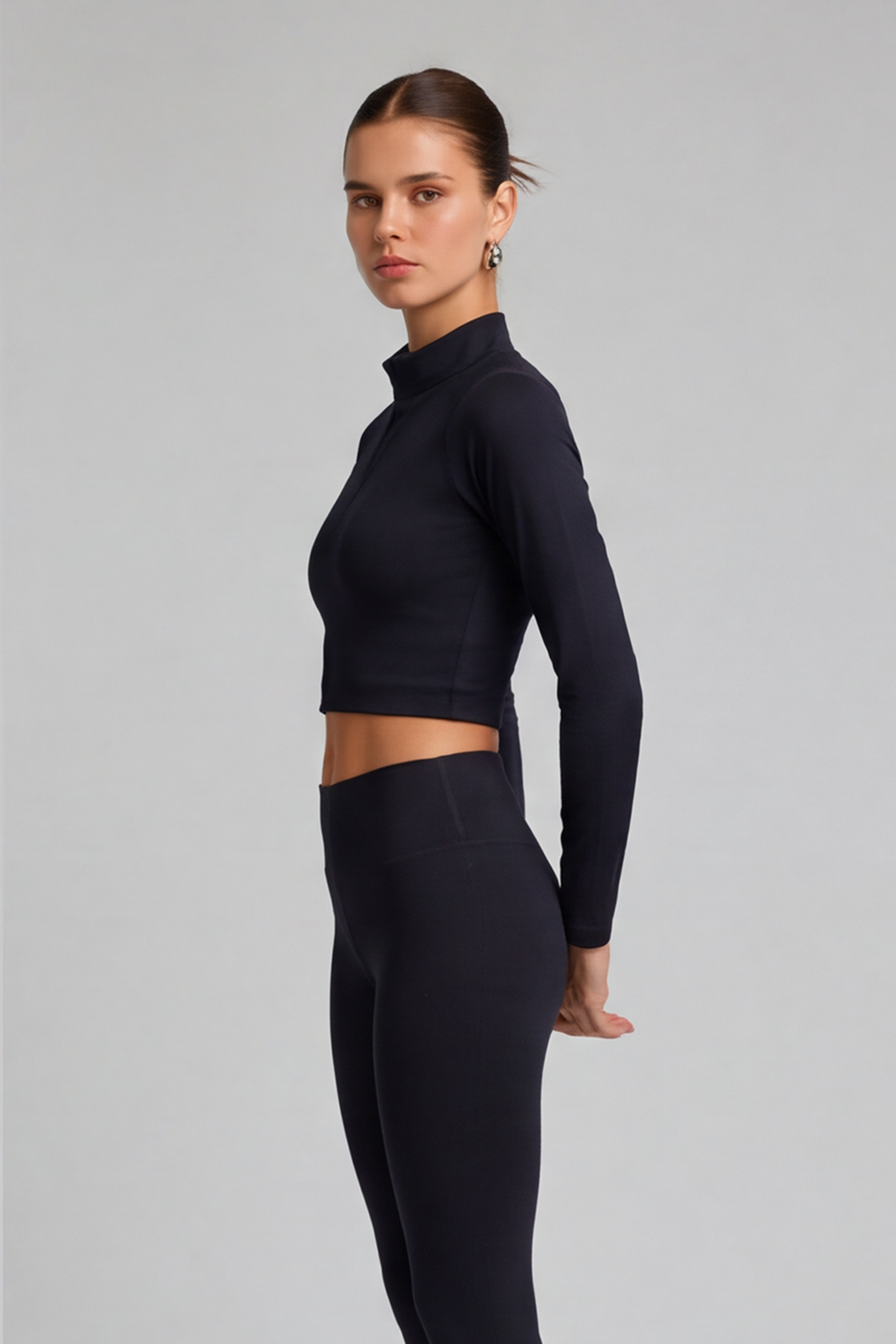 Corefit Cropped Zipper - black