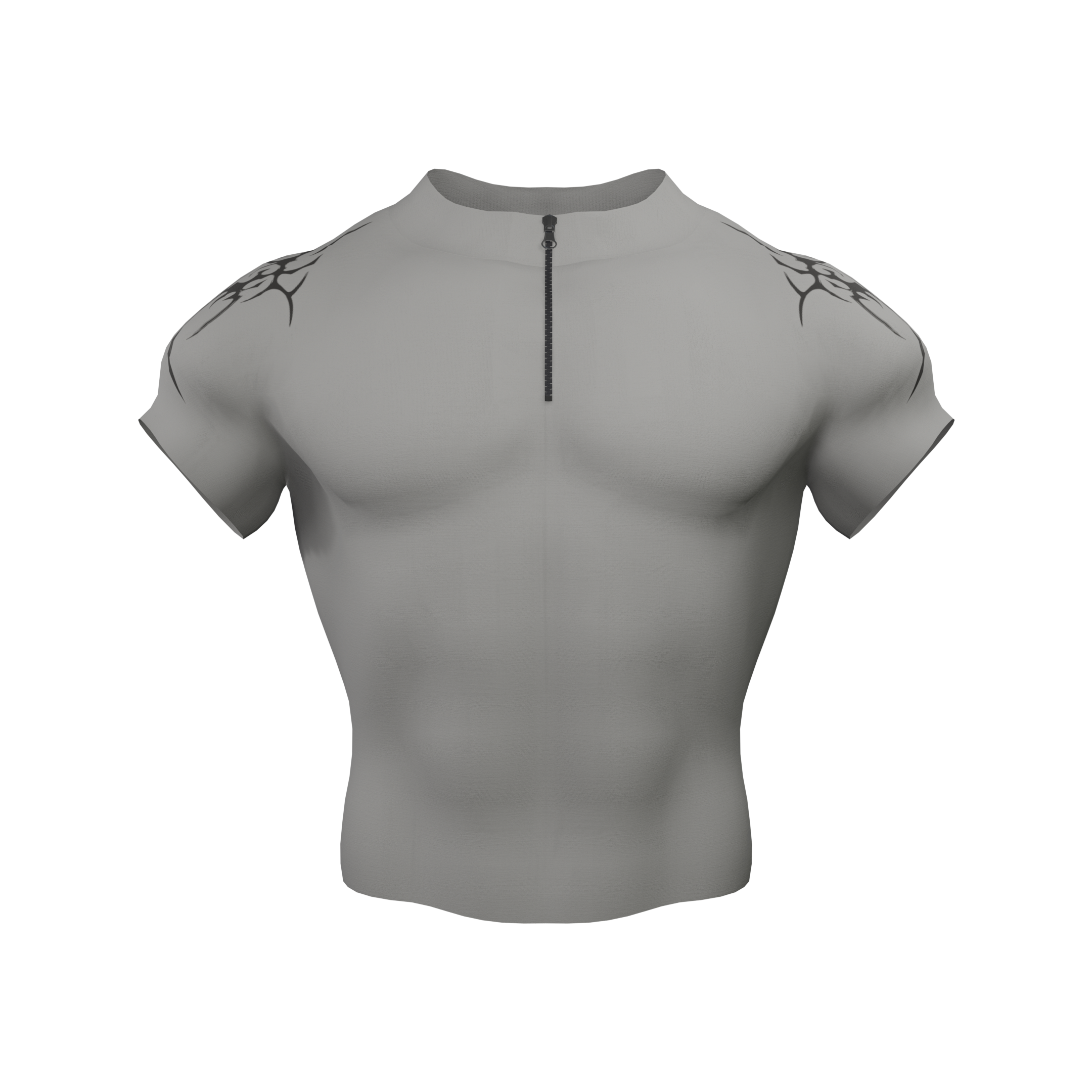 Image of Titan Zip Nylon Compression Tshirt Half Sleeve - Grey