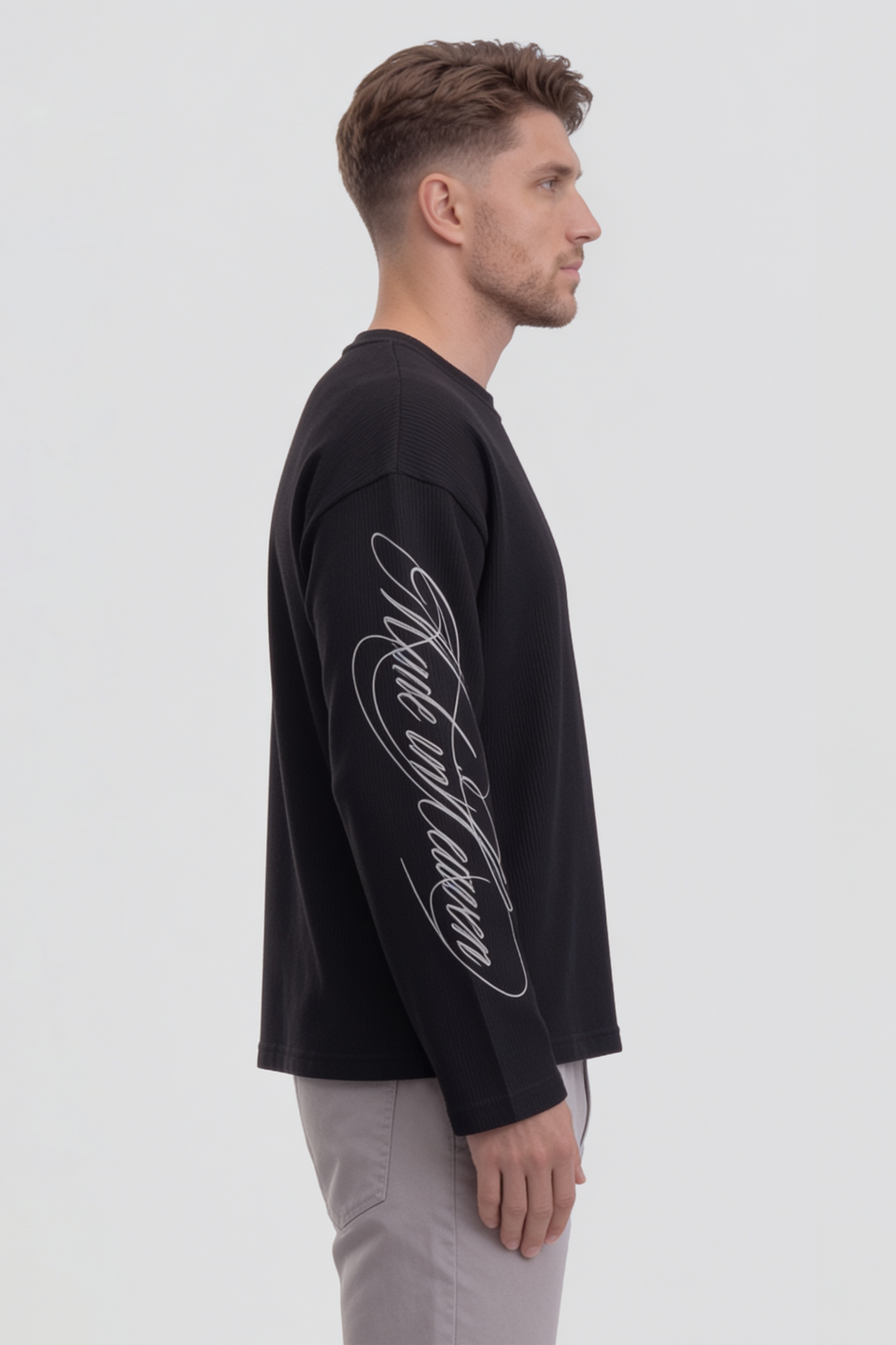 Signature Waffle Tshirt - Black