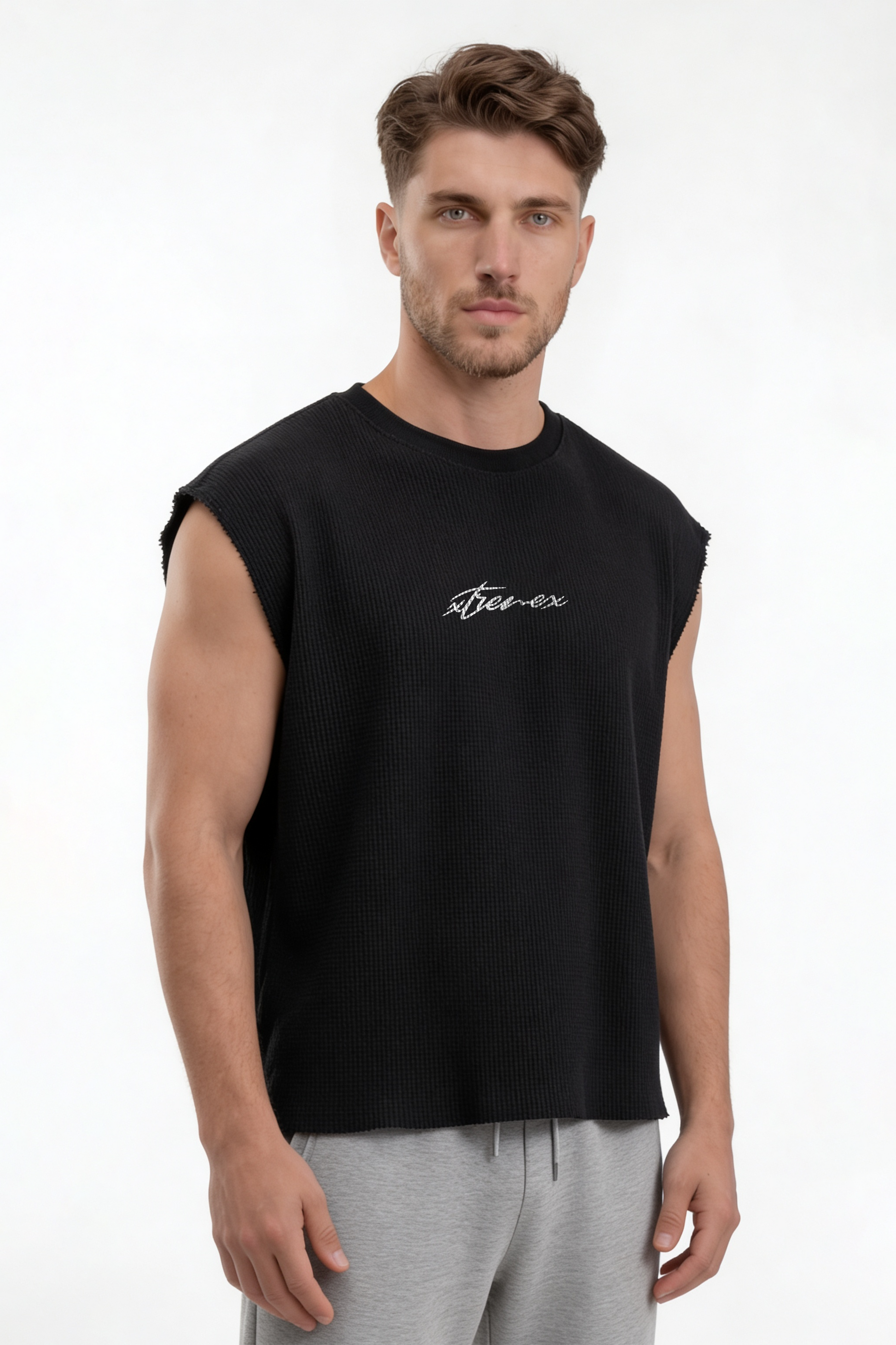 Waffle Tank - Black