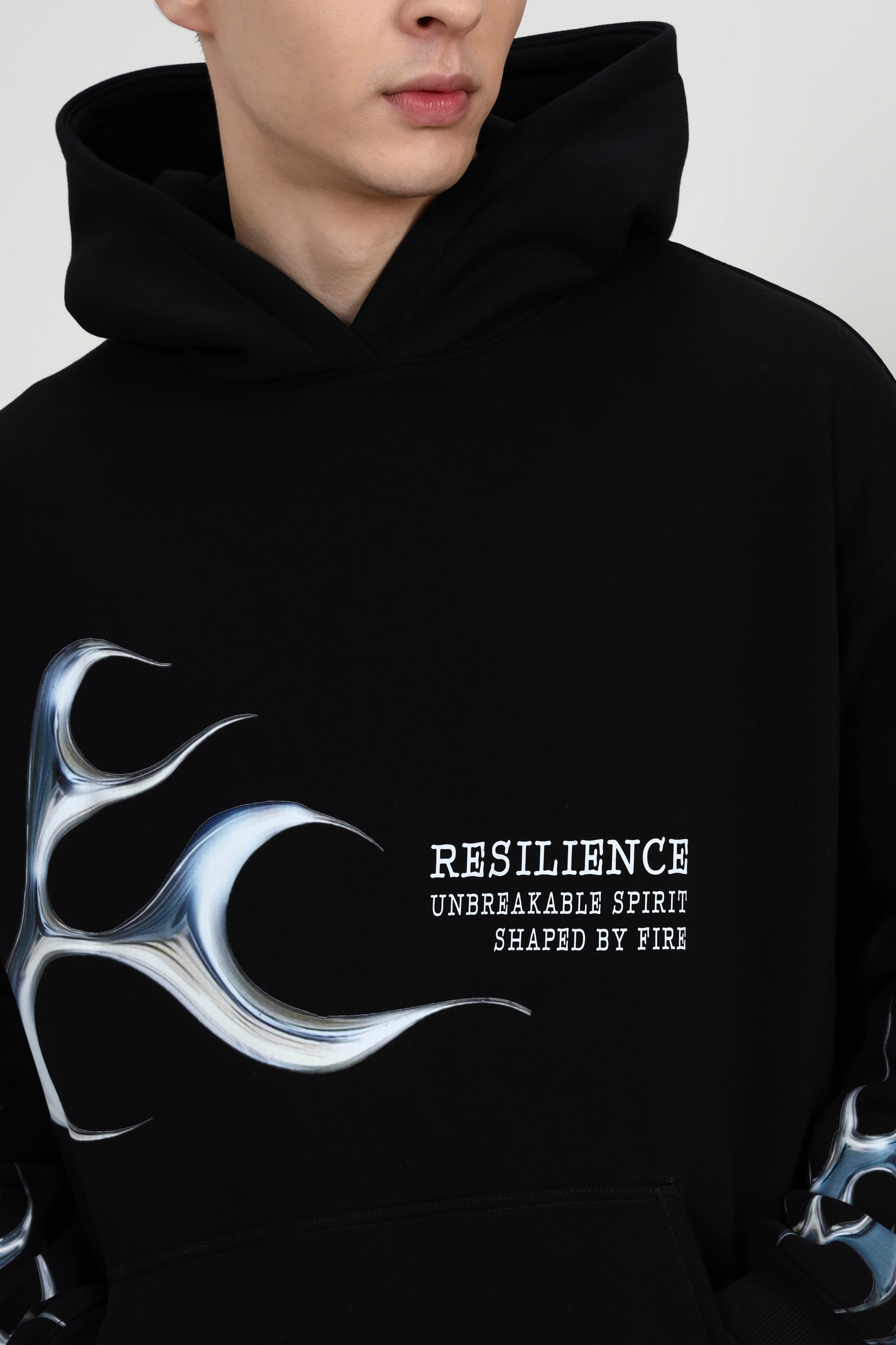Image of Silver Flame Unisex Oversized Hoodie