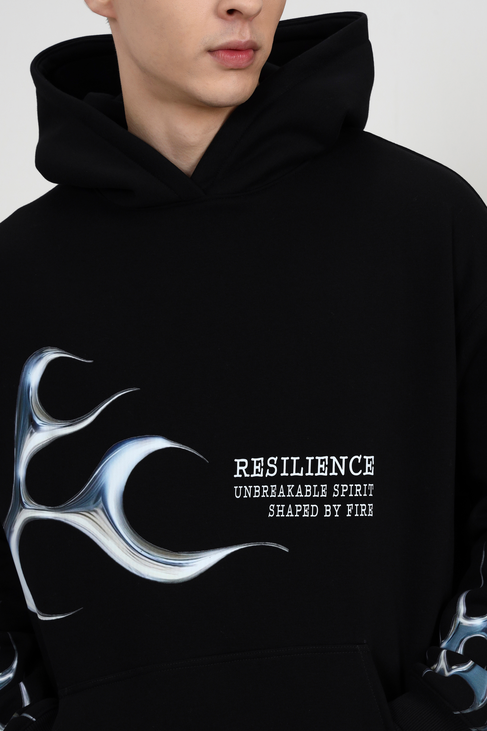 Silver Flame Unisex Oversized Hoodie