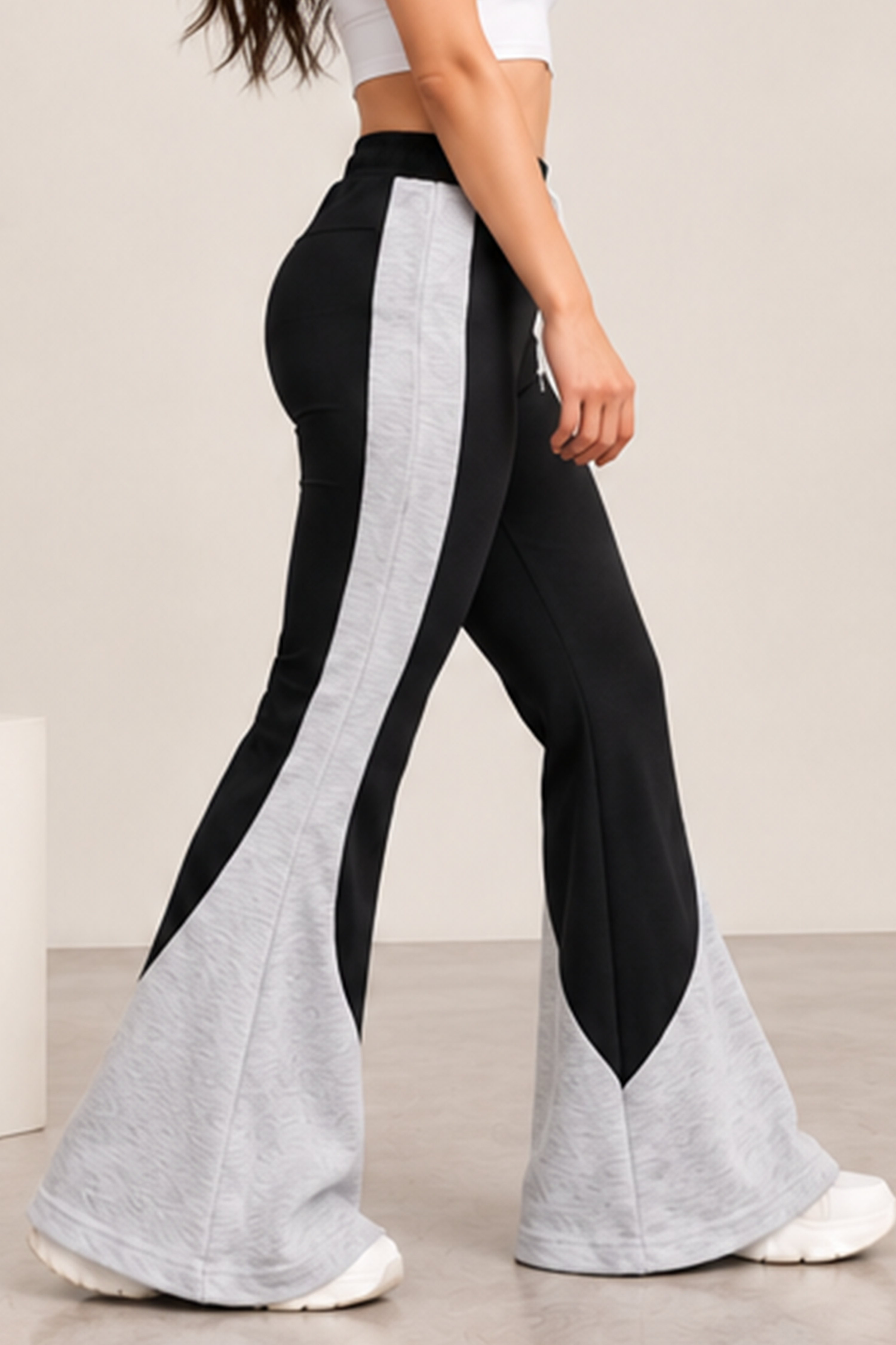 Image of Two-Tone Flared Pants