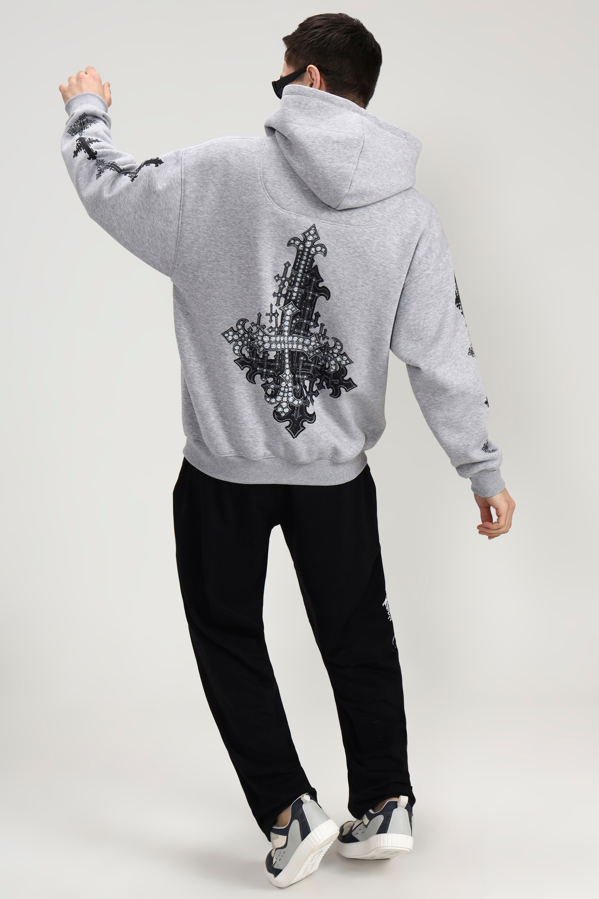 Crystal Cross Unisex Oversized Hoodie