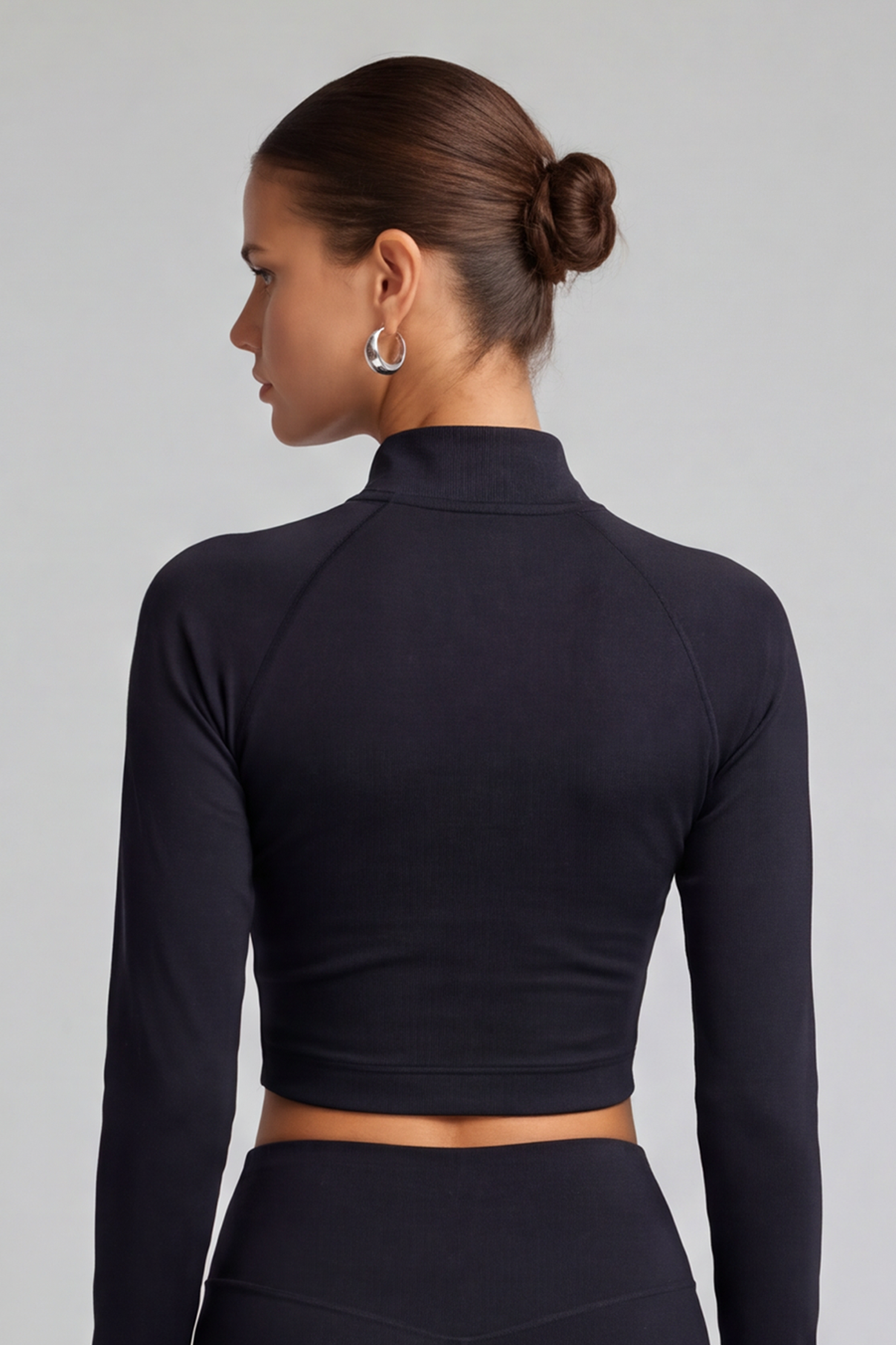 Image of Corefit Cropped Zipper - black