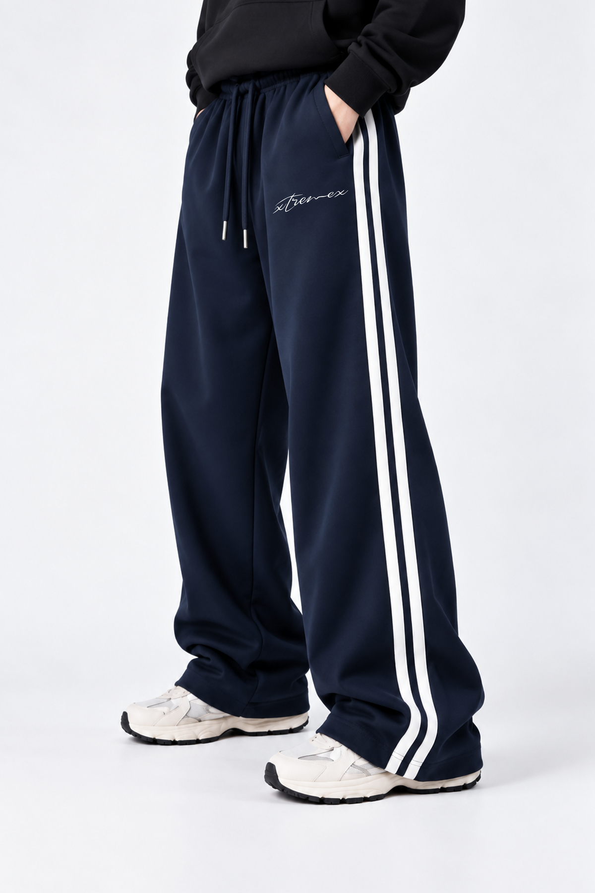 Classic Stripe Joggers - Navy Blue