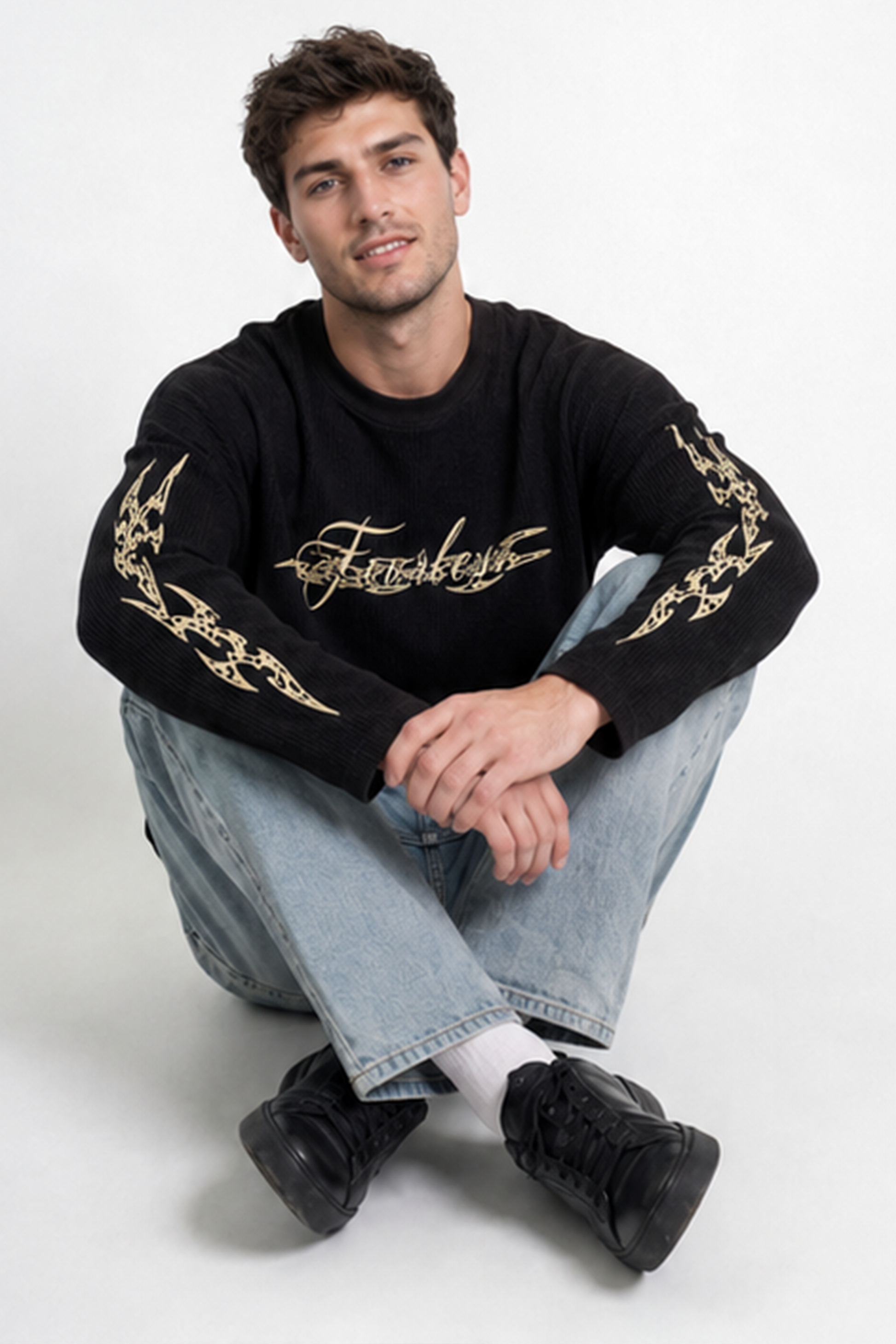 Fearless Waffle Tshirt - Black